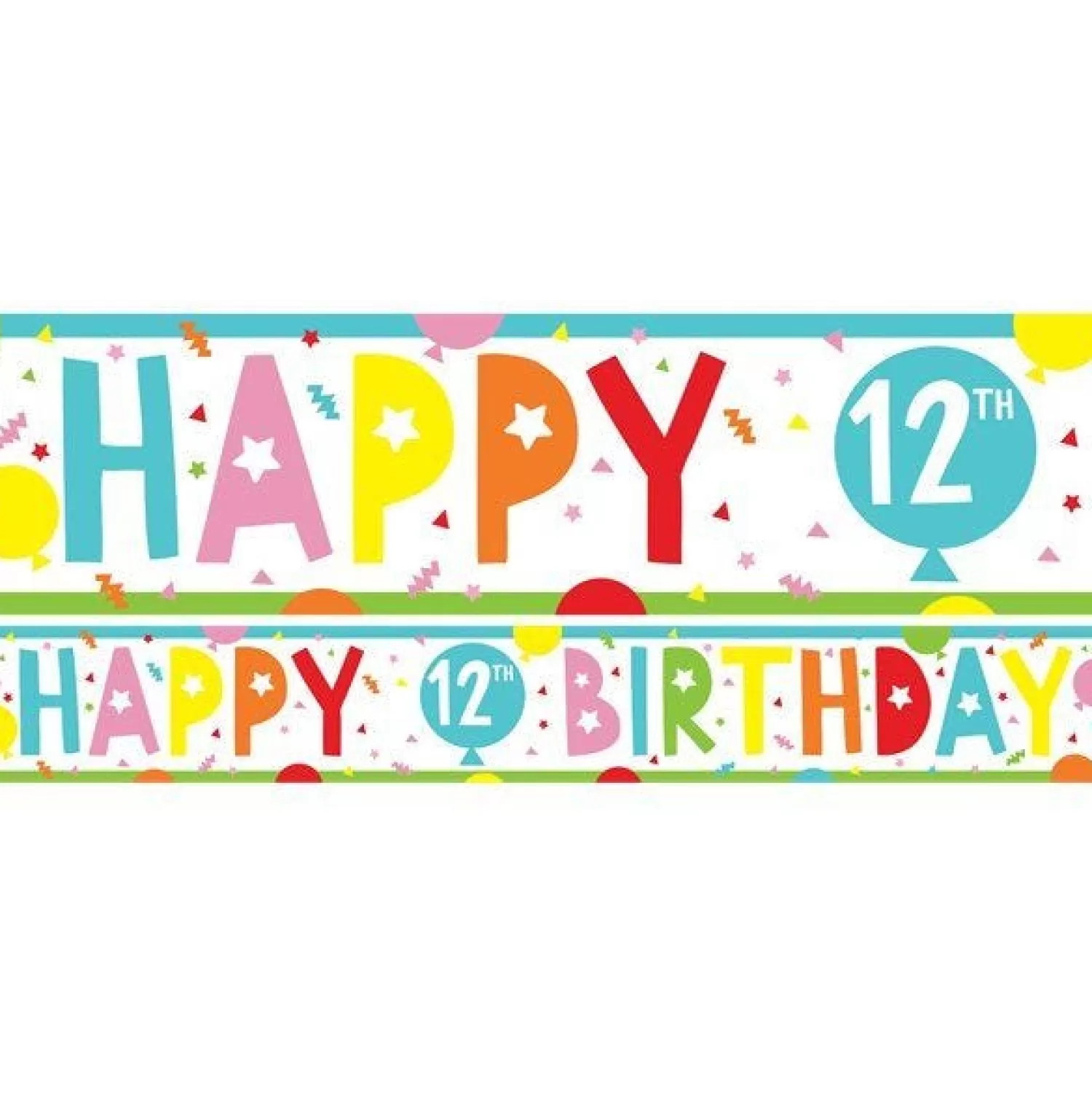 Clearance Party Delights 12Th Birthday Paper Banners - 1M (3Pk)