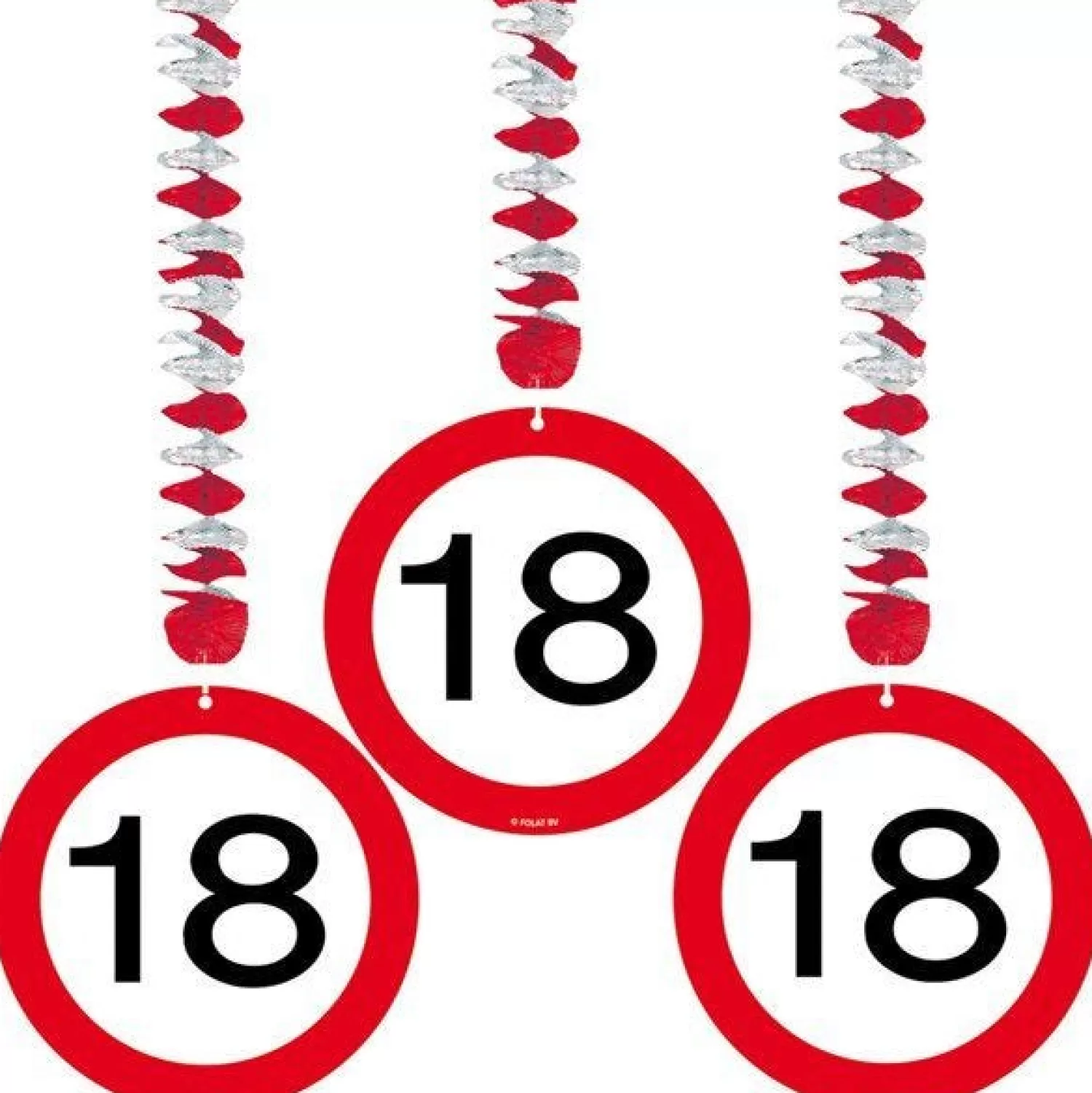 Hot Party Delights 18Th Birthday Traffic Sign Hangers (3Pk)