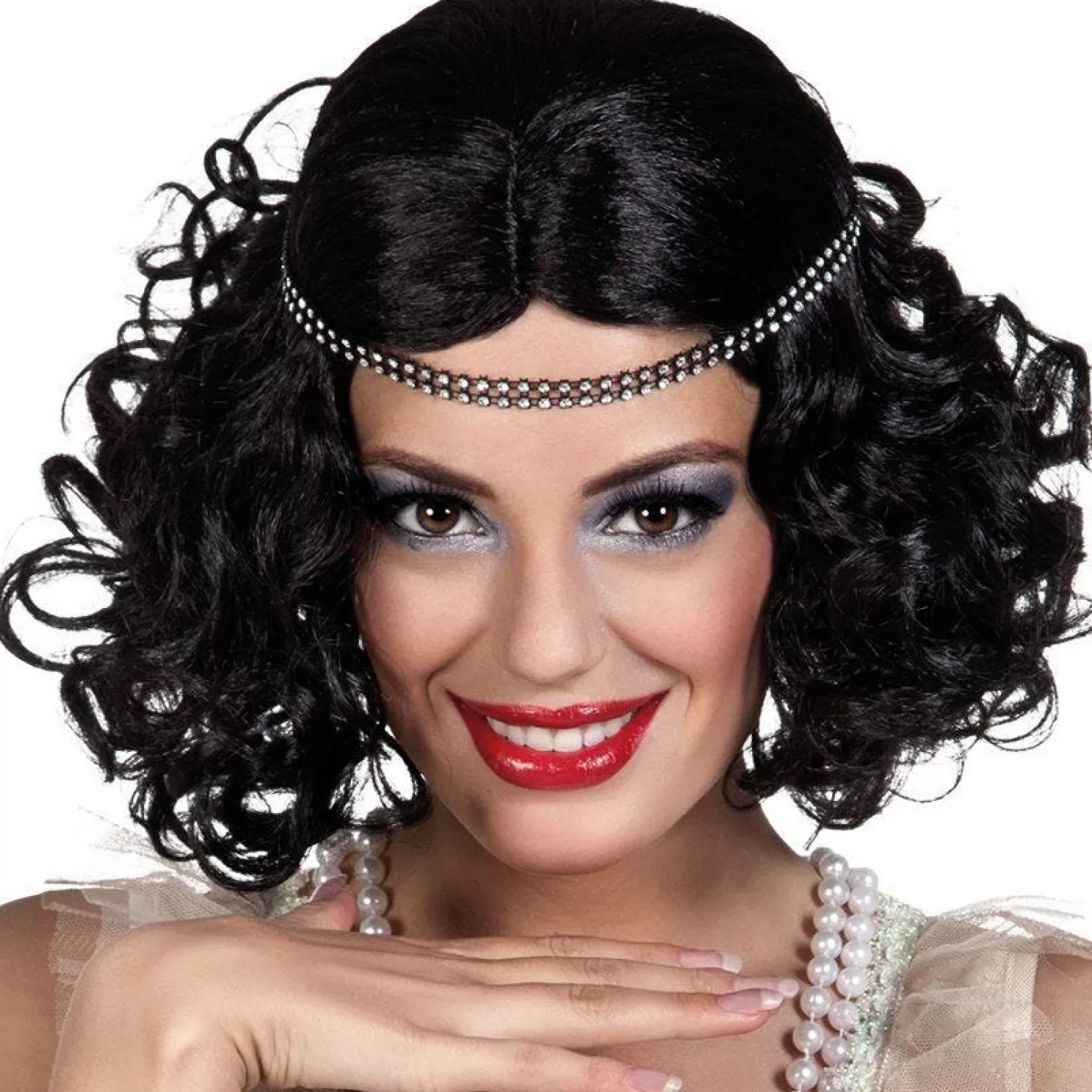 Sale Party Delights 20S Black Wig With Headband