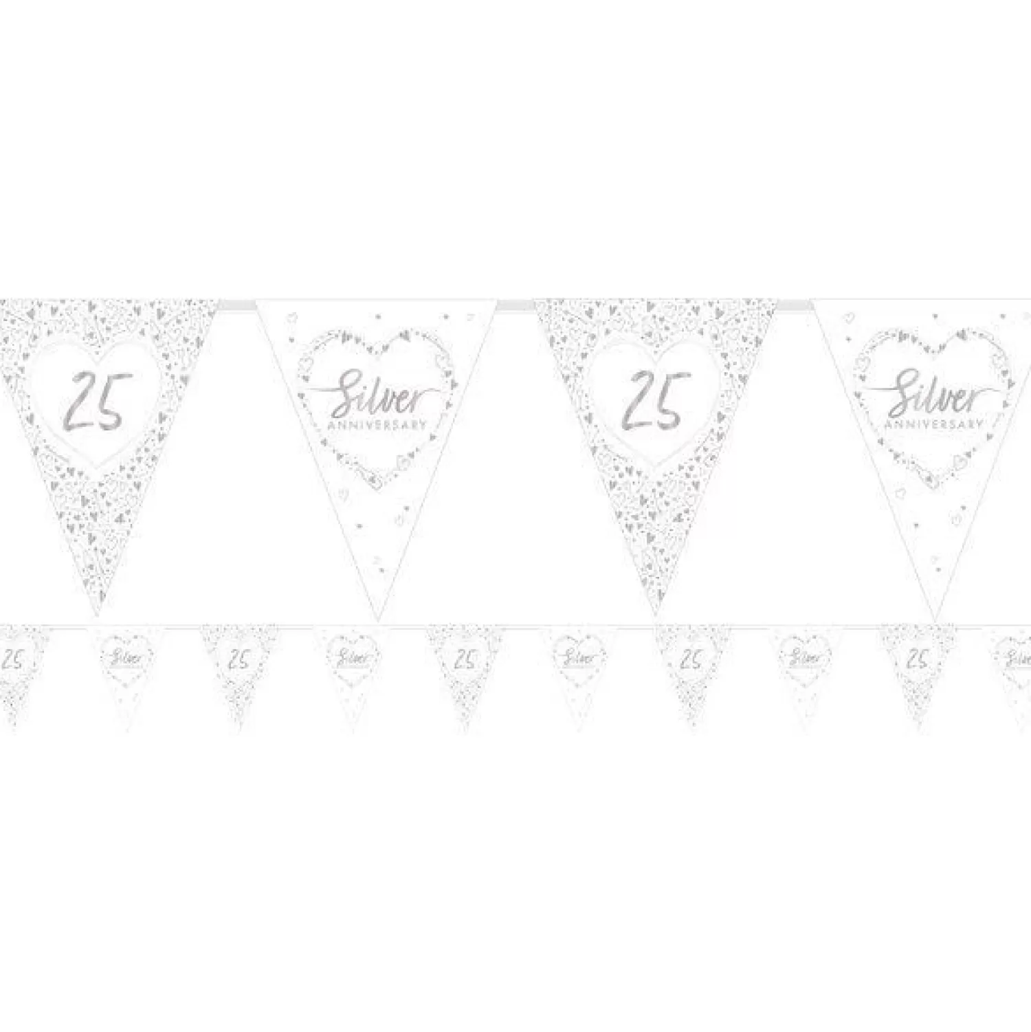 Flash Sale Party Delights 25Th Silver Wedding Anniversary Flag Bunting - 3.7M