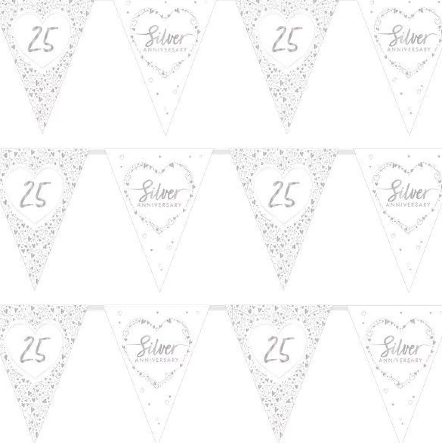 Flash Sale Party Delights 25Th Silver Wedding Anniversary Flag Bunting - 3.7M