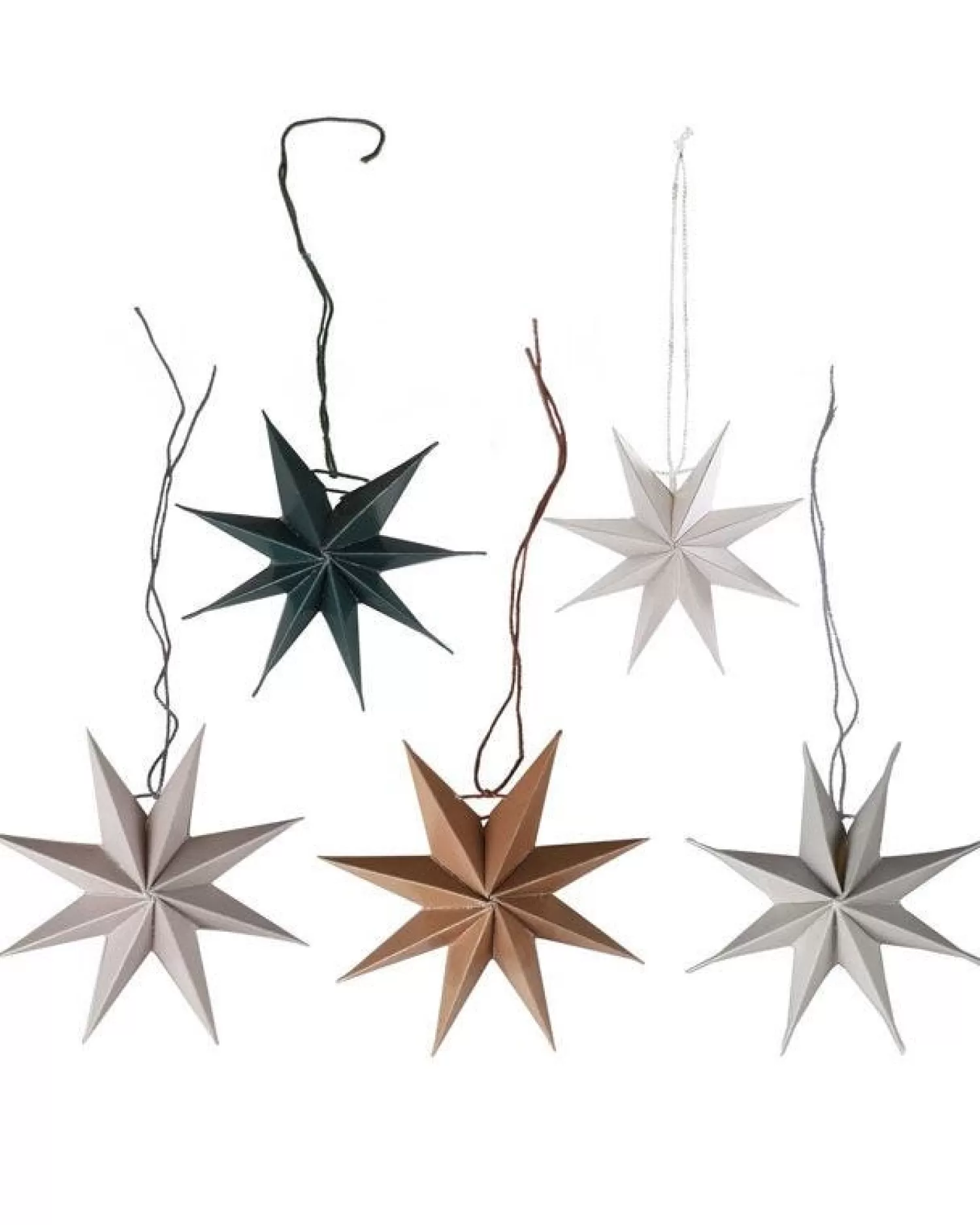 3D Paper Stars Tree Decorations (5Pk)<Party Delights Flash Sale