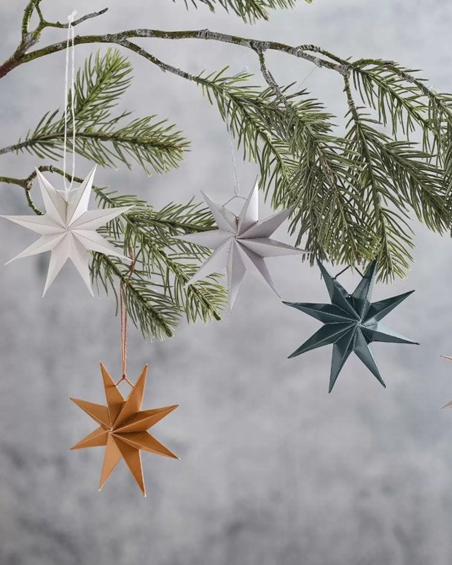 3D Paper Stars Tree Decorations (5Pk)<Party Delights Flash Sale