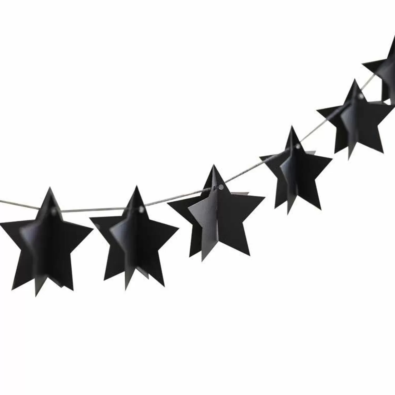 3D Star Black Paper Bunting - 2M<Party Delights Fashion