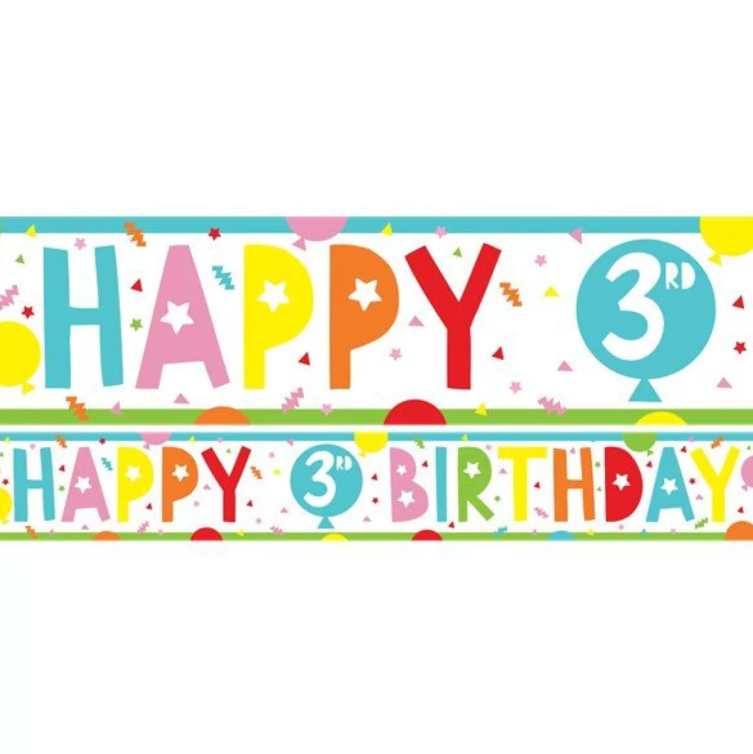 Fashion Party Delights 3Rd Birthday Paper Banners - 1M (3Pk)