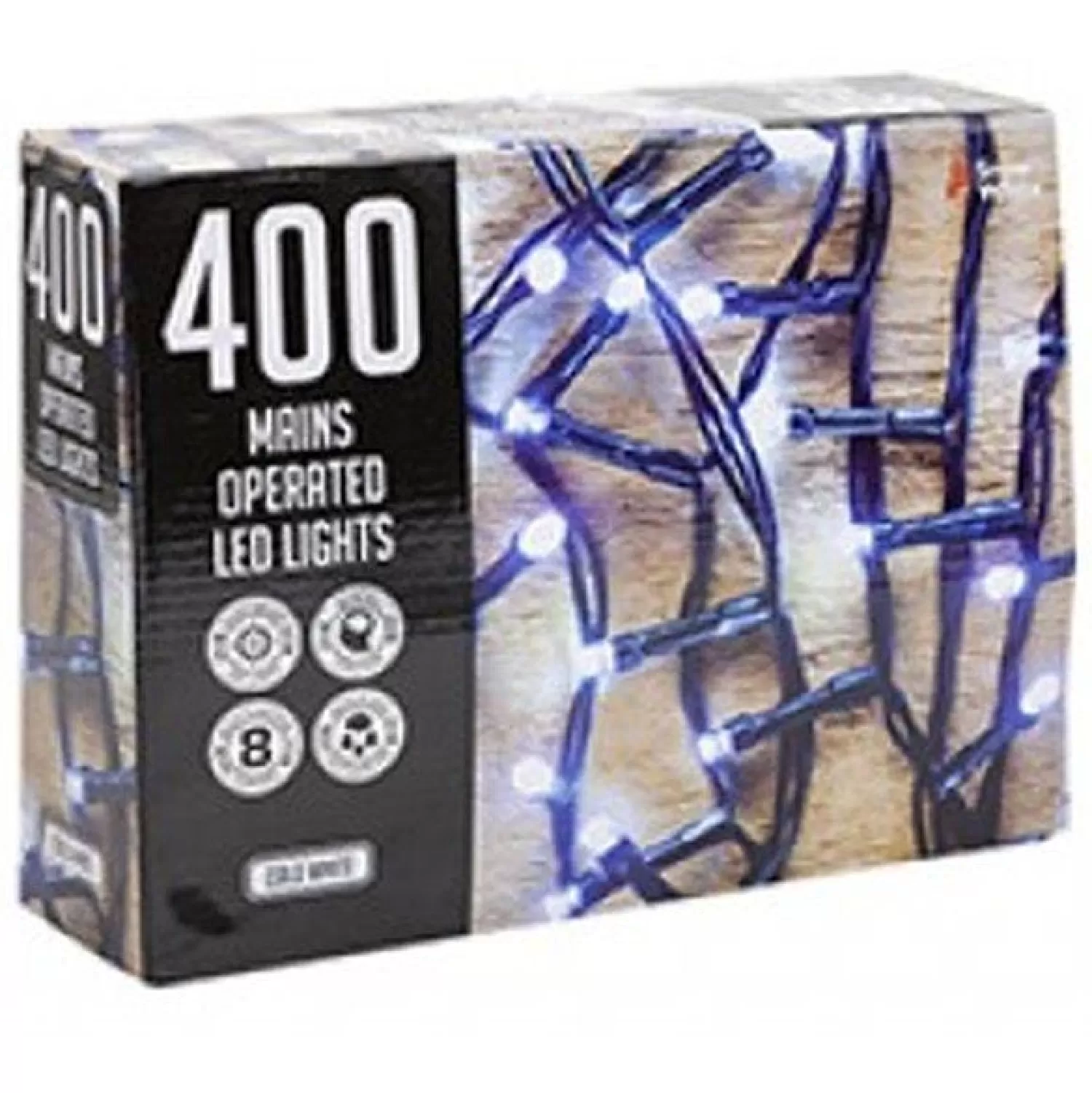 400 Cold White Outdoor Led Lights - Mains Operated<Party Delights Outlet