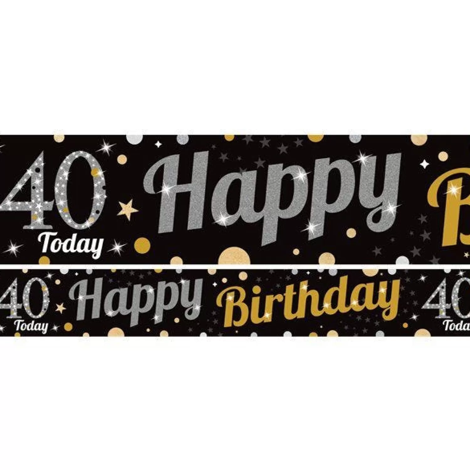 Clearance Party Delights 40Th Birthday Paper Banners - 1M (3Pk)