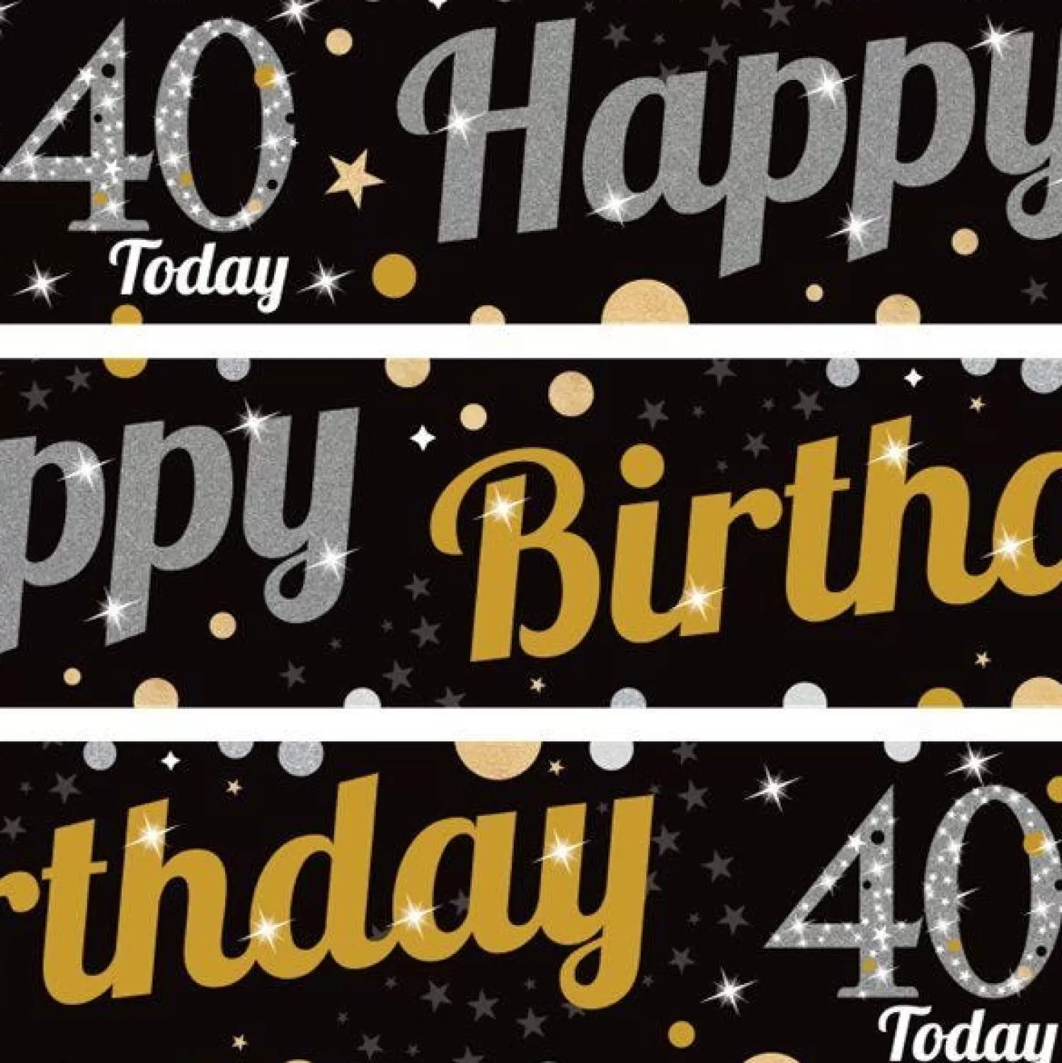 Clearance Party Delights 40Th Birthday Paper Banners - 1M (3Pk)