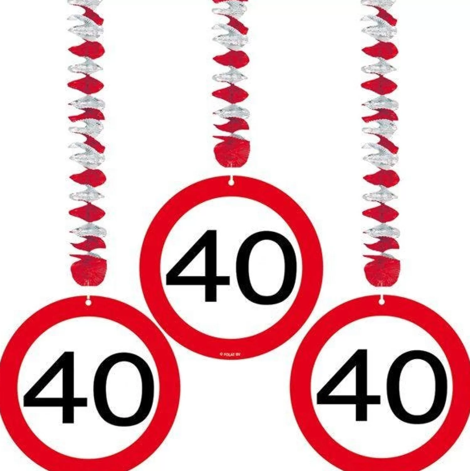 New Party Delights 40Th Birthday Traffic Sign Hangers (3Pk)