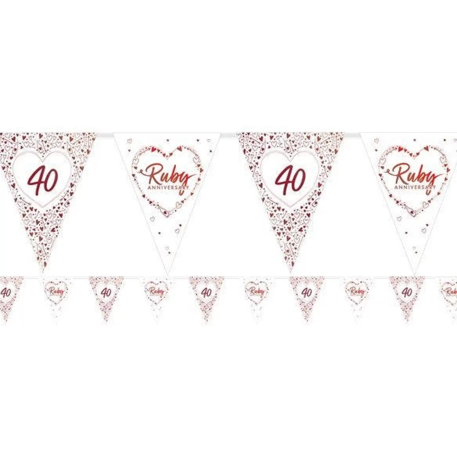 Shop Party Delights 40Th Ruby Wedding Anniversary Flag Bunting - 3.7M