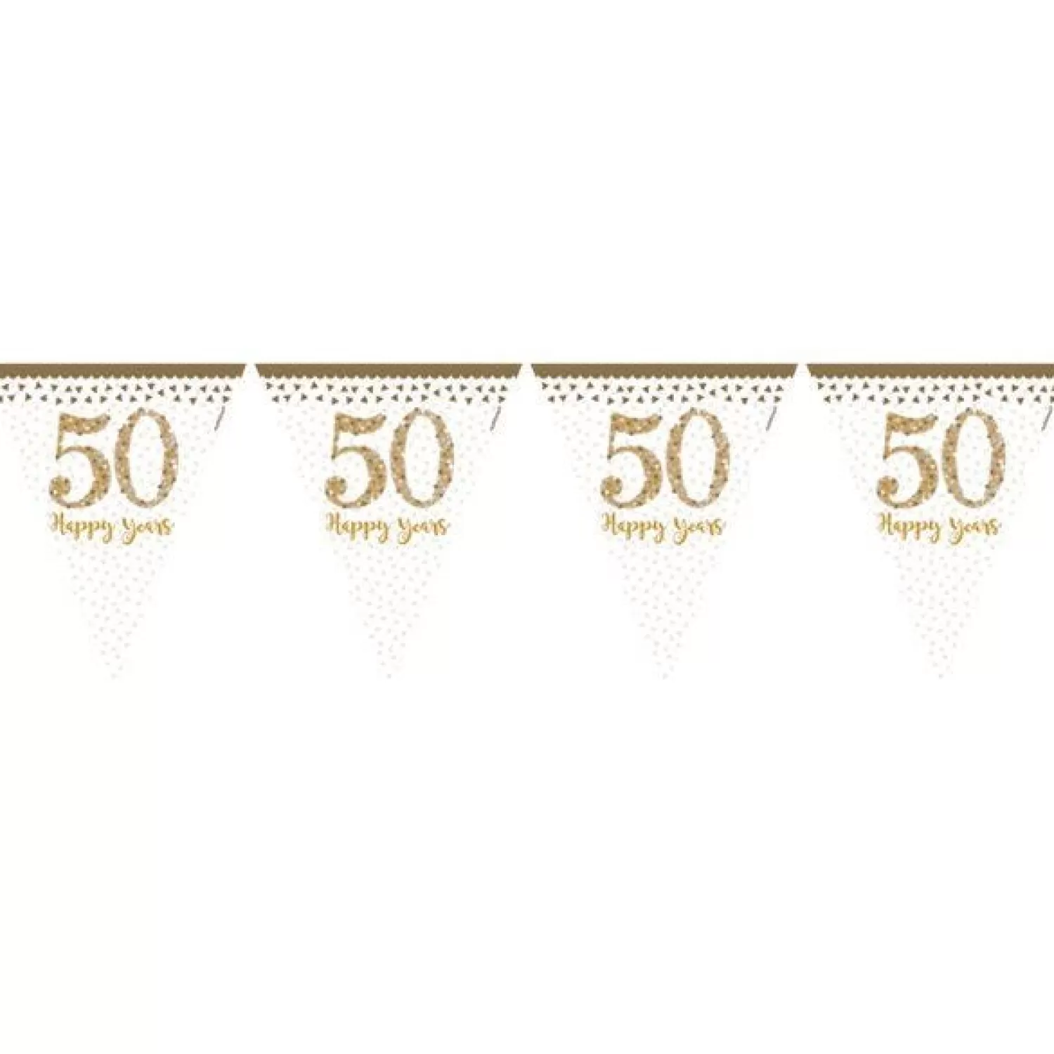 Online Party Delights 50Th Gold Sparkling Wedding Anniversary Plastic Flag Bunting - 4M