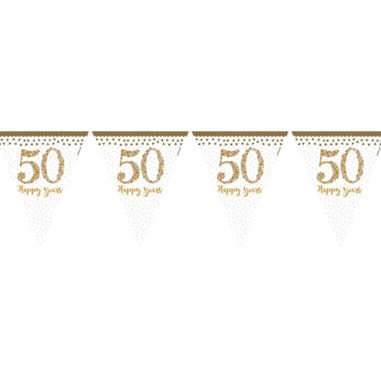 Online Party Delights 50Th Gold Sparkling Wedding Anniversary Plastic Flag Bunting - 4M