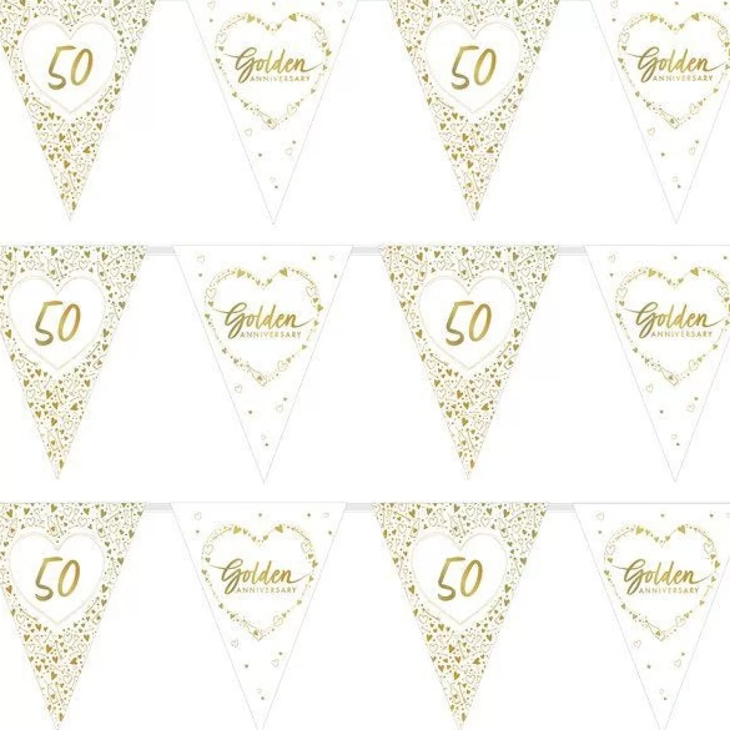 Shop Party Delights 50Th Golden Wedding Anniversary Flag Bunting - 3.7M