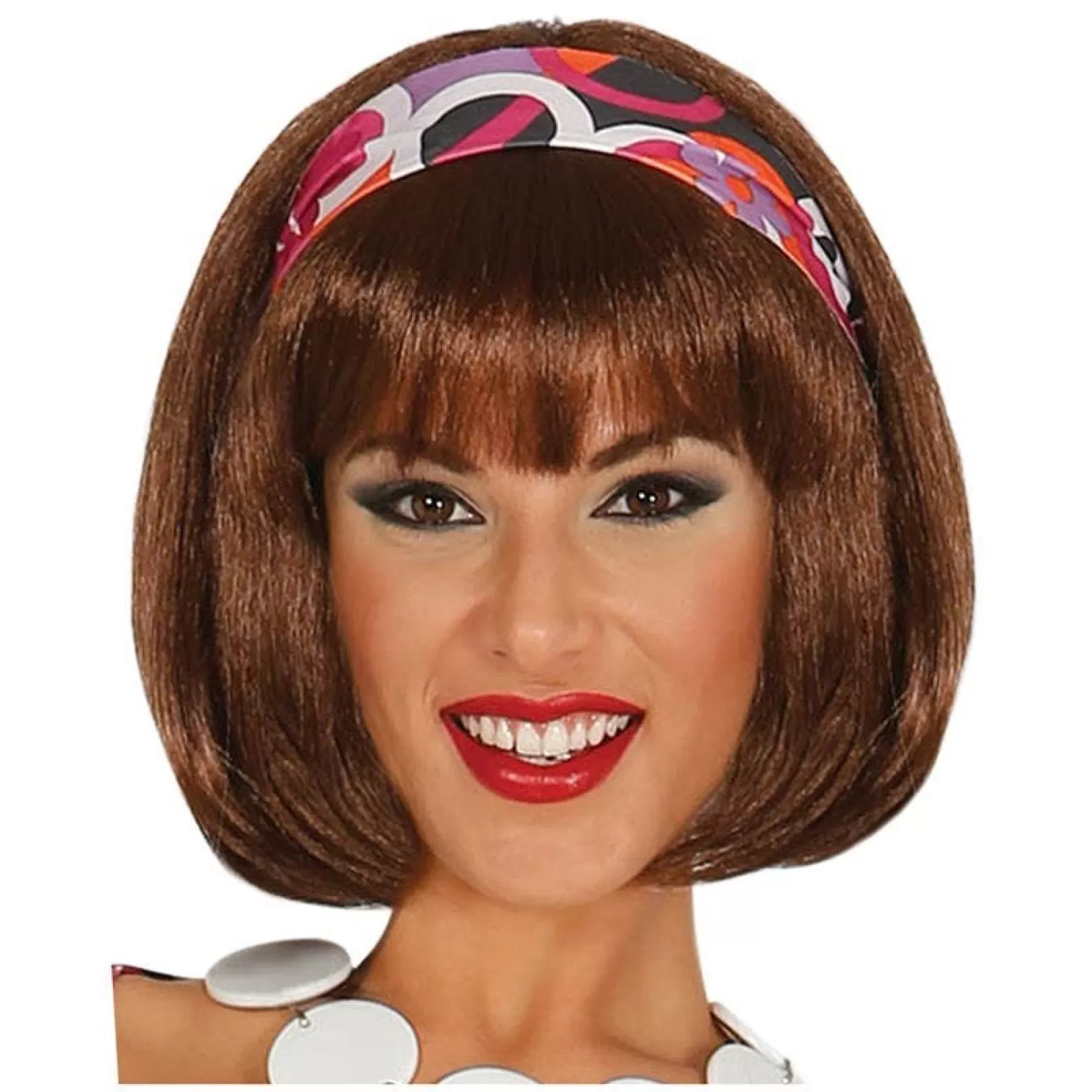 Cheap Party Delights 60S Short Brown Wig