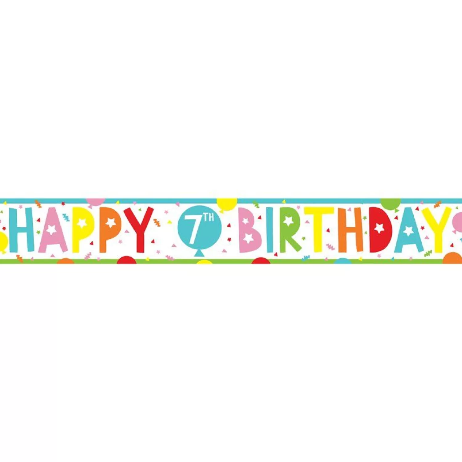 Store Party Delights 7Th Birthday Paper Banners - 1M (3Pk)