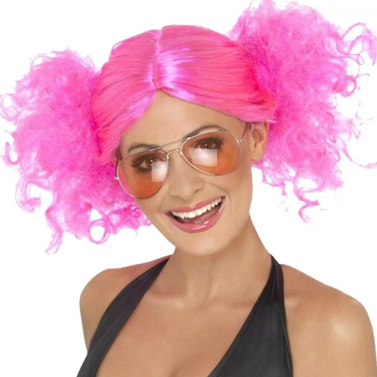 Fashion Party Delights 80S Neon Pink Bunches Wig