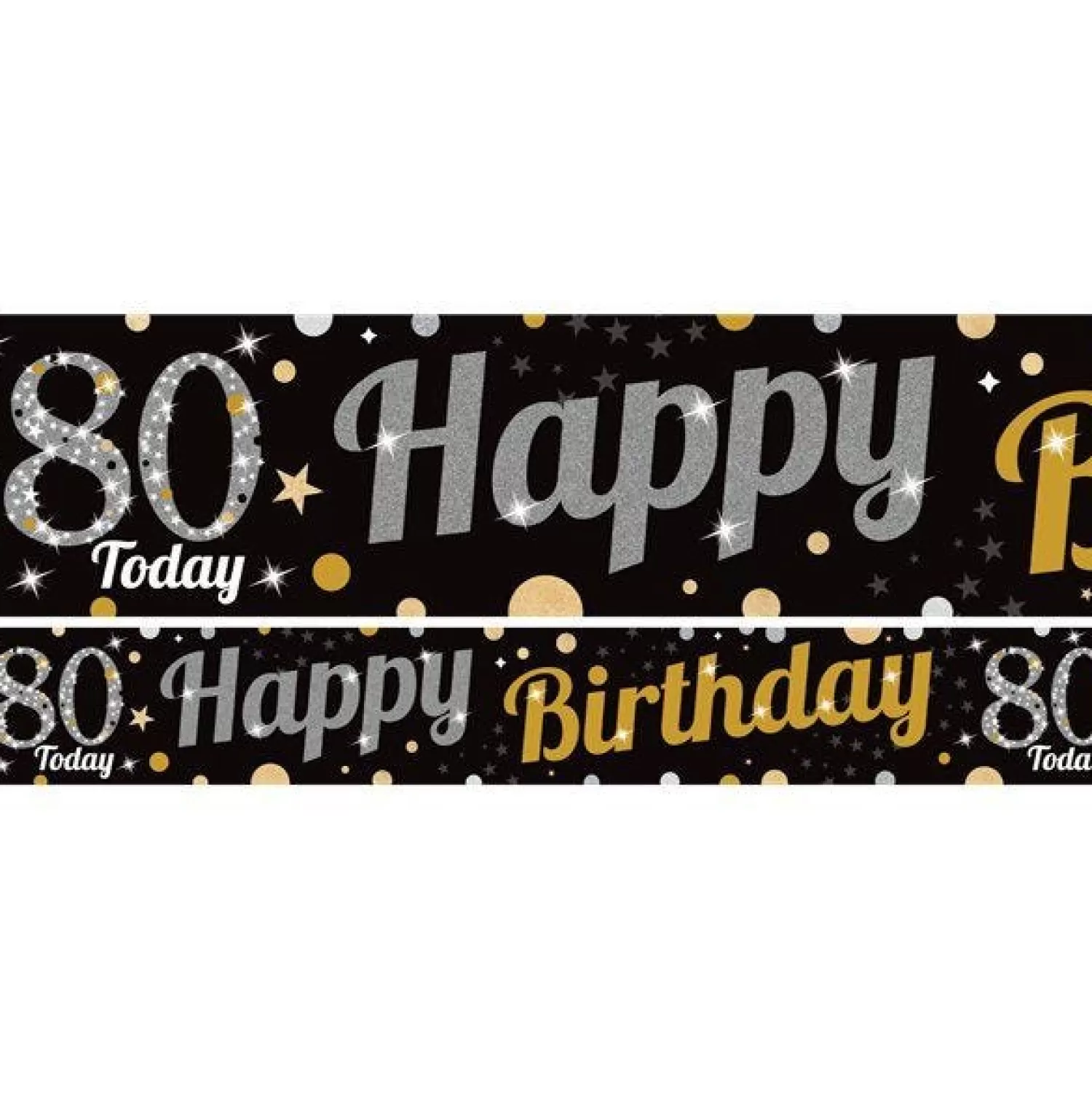 Fashion Party Delights 80Th Birthday Paper Banners - 1M (3Pk)