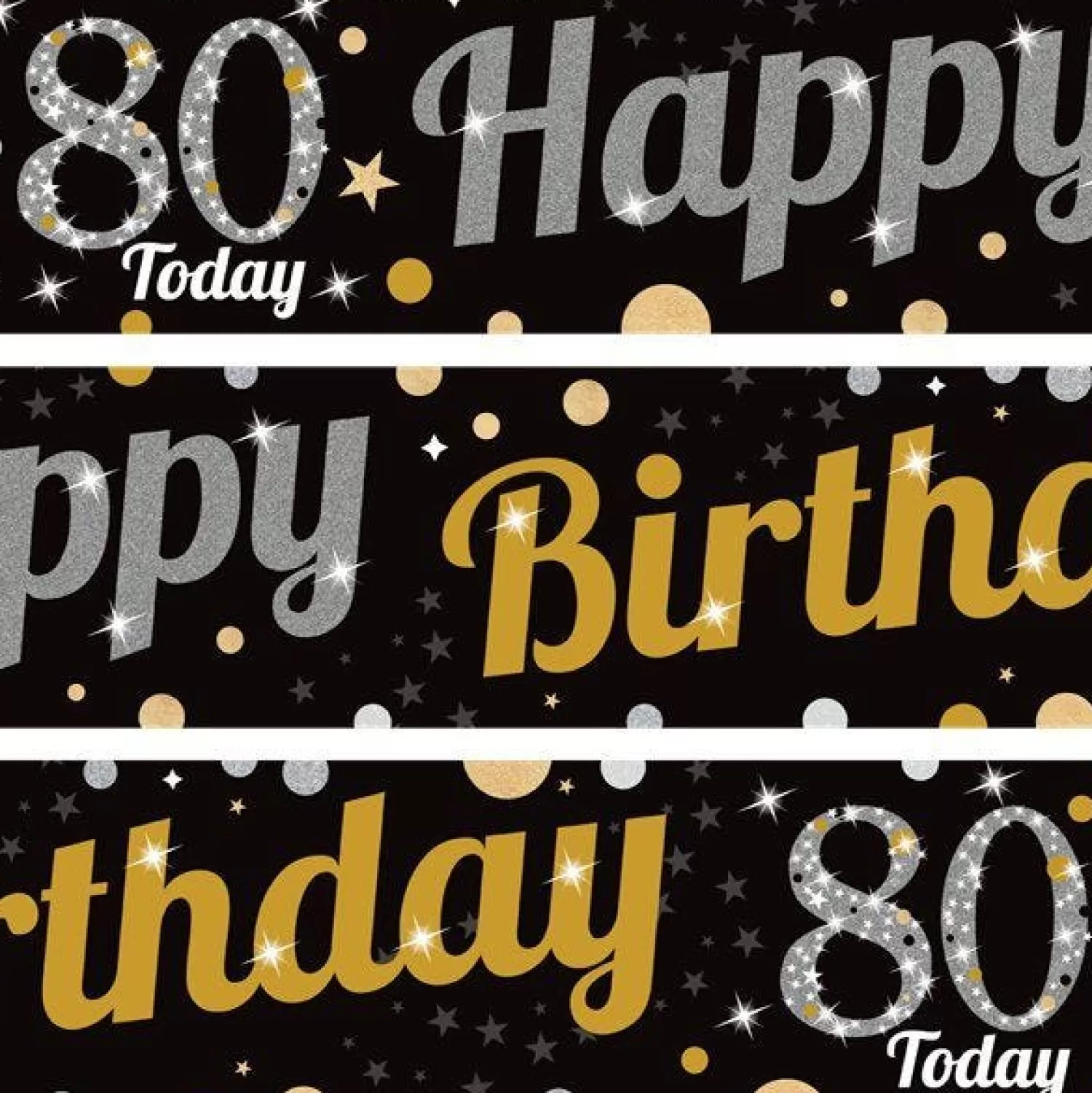 Fashion Party Delights 80Th Birthday Paper Banners - 1M (3Pk)