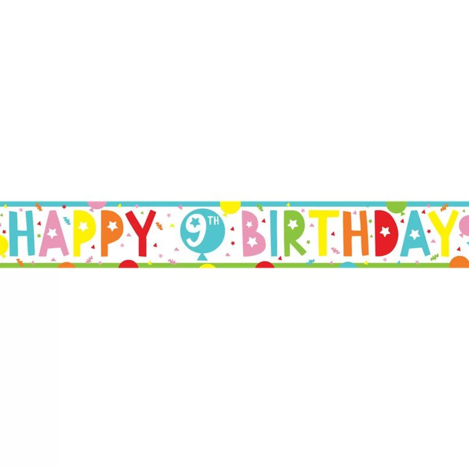 Best Party Delights 9Th Birthday Paper Banners - 1M (3Pk)