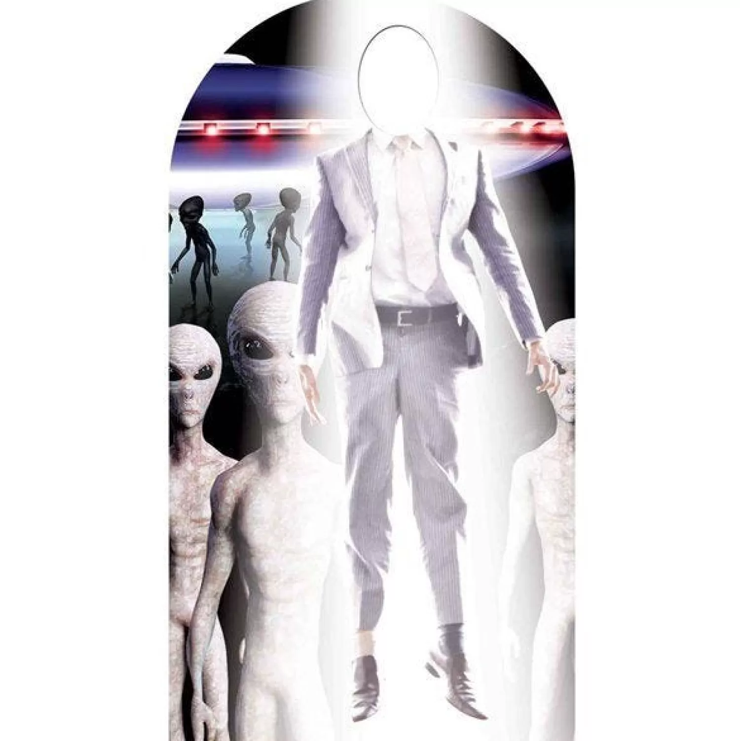 Store Party Delights Alien Abduction Stand-In Cardboard Photo Prop - 174Cm X 93Cm