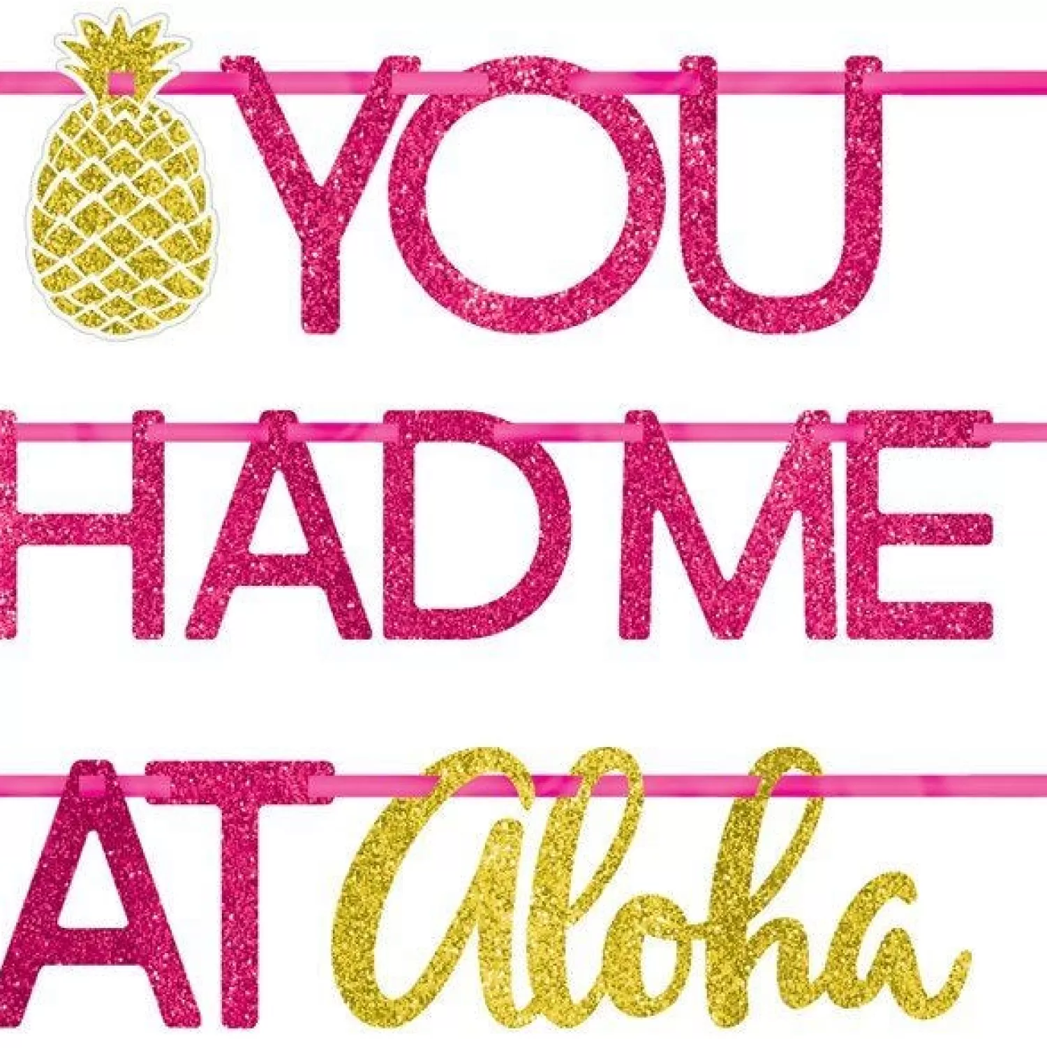 Clearance Party Delights Aloha Summer Glitter Letter Banner - 3.65M