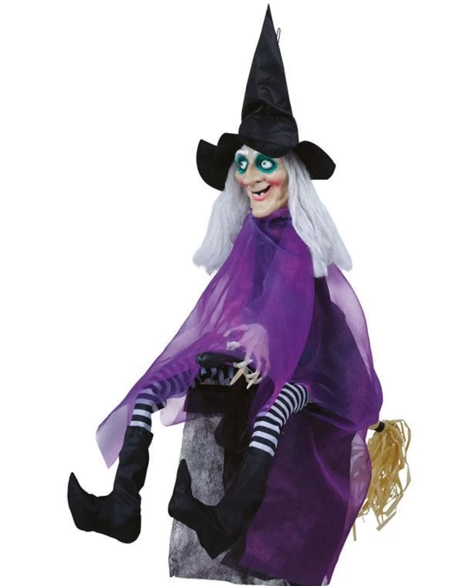 Animated Witch On A Broom - 90Cm<Party Delights Discount