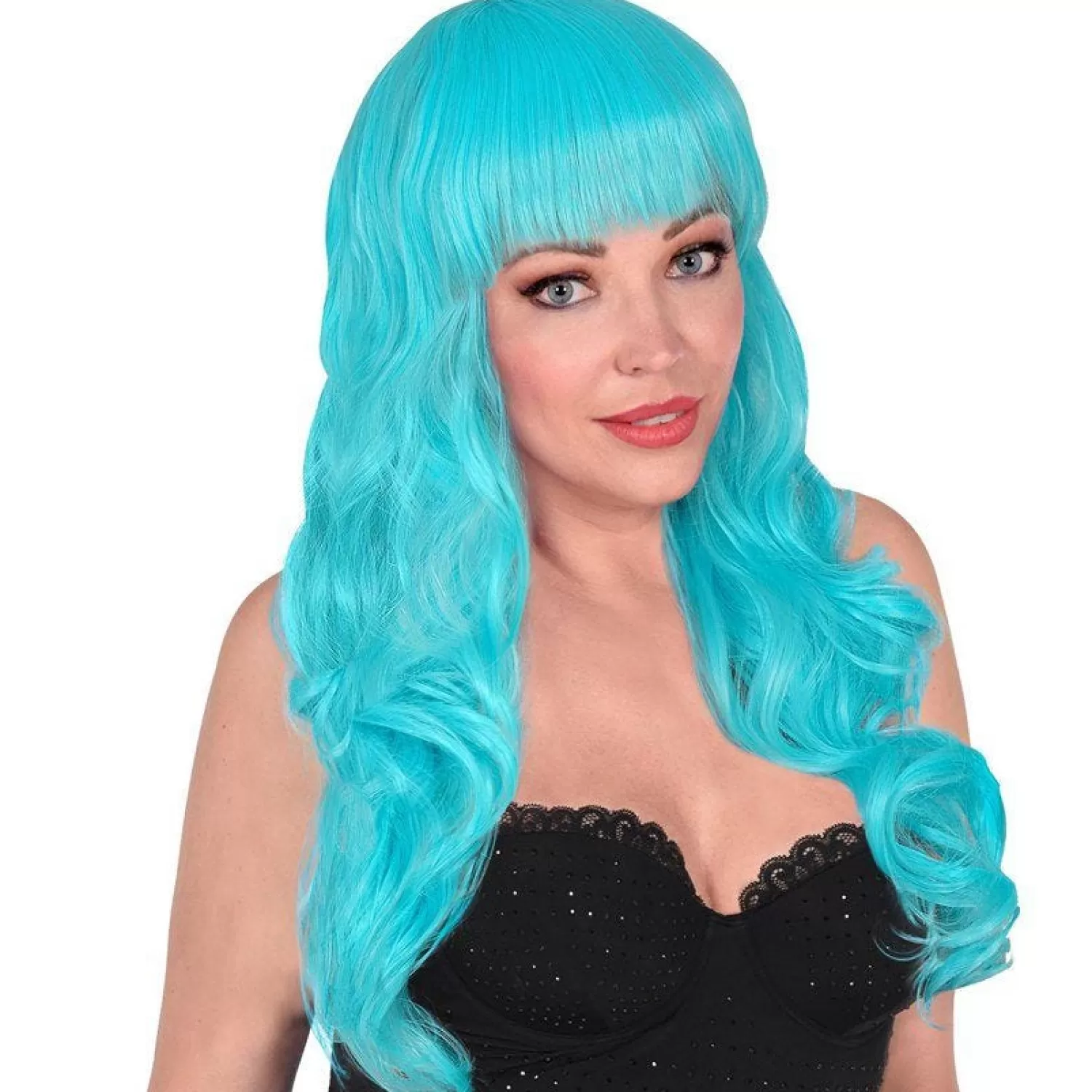 Best Party Delights Aqua Long Curly Wig