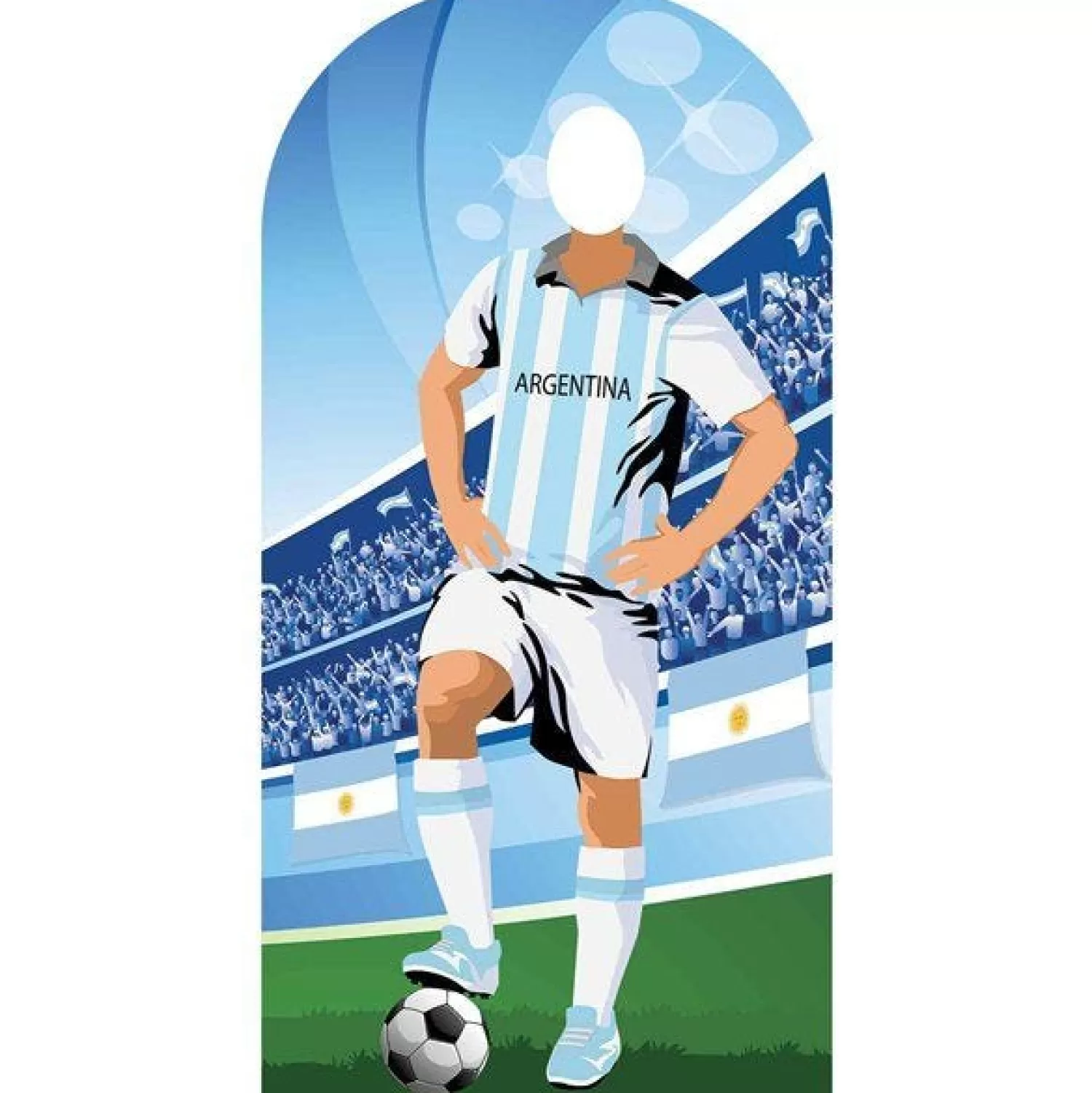 Cheap Party Delights Argentina Football Stand-In Cardboard Photo Prop - 190Cm X 96Cm