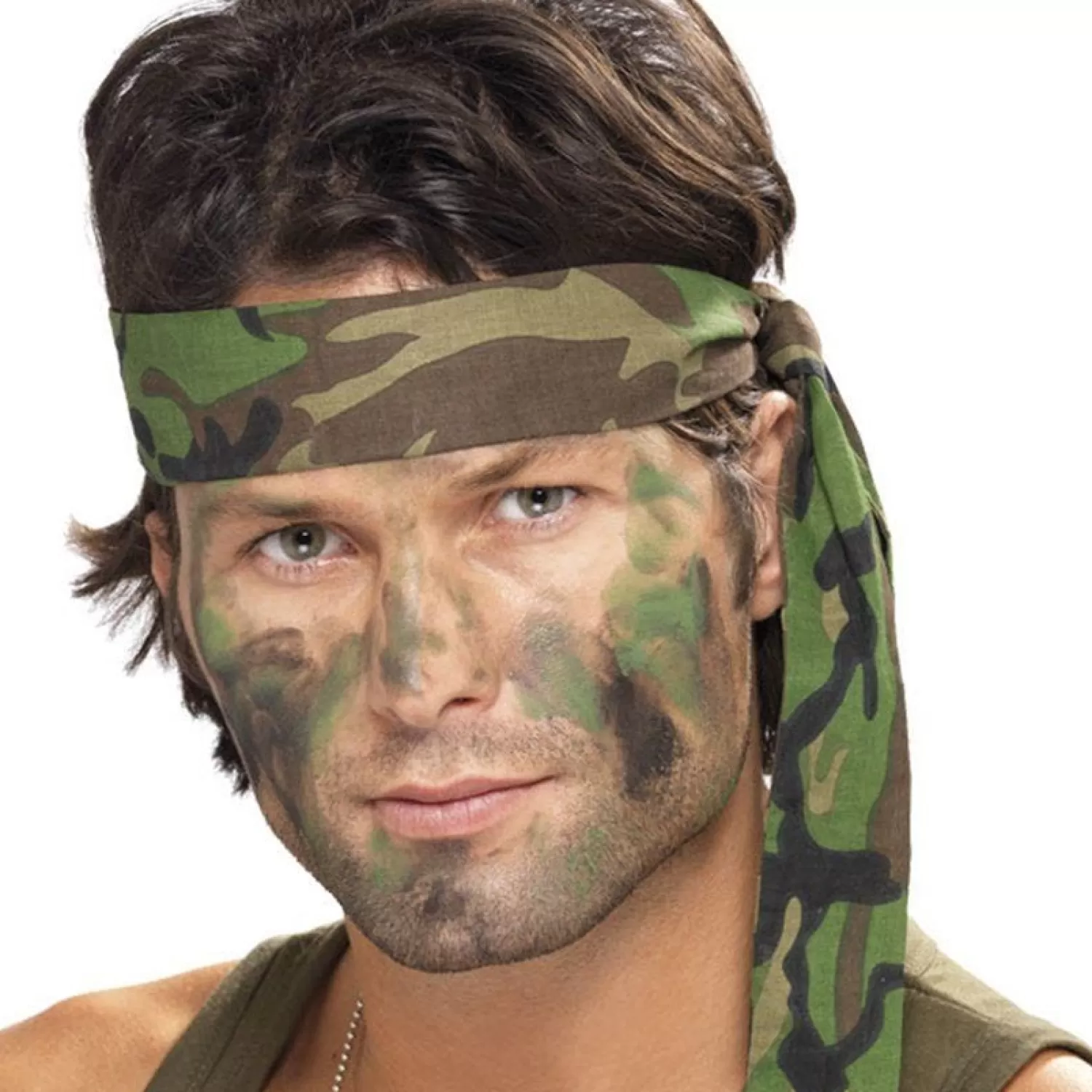 Shop Party Delights Army Green Camouflage Bandana