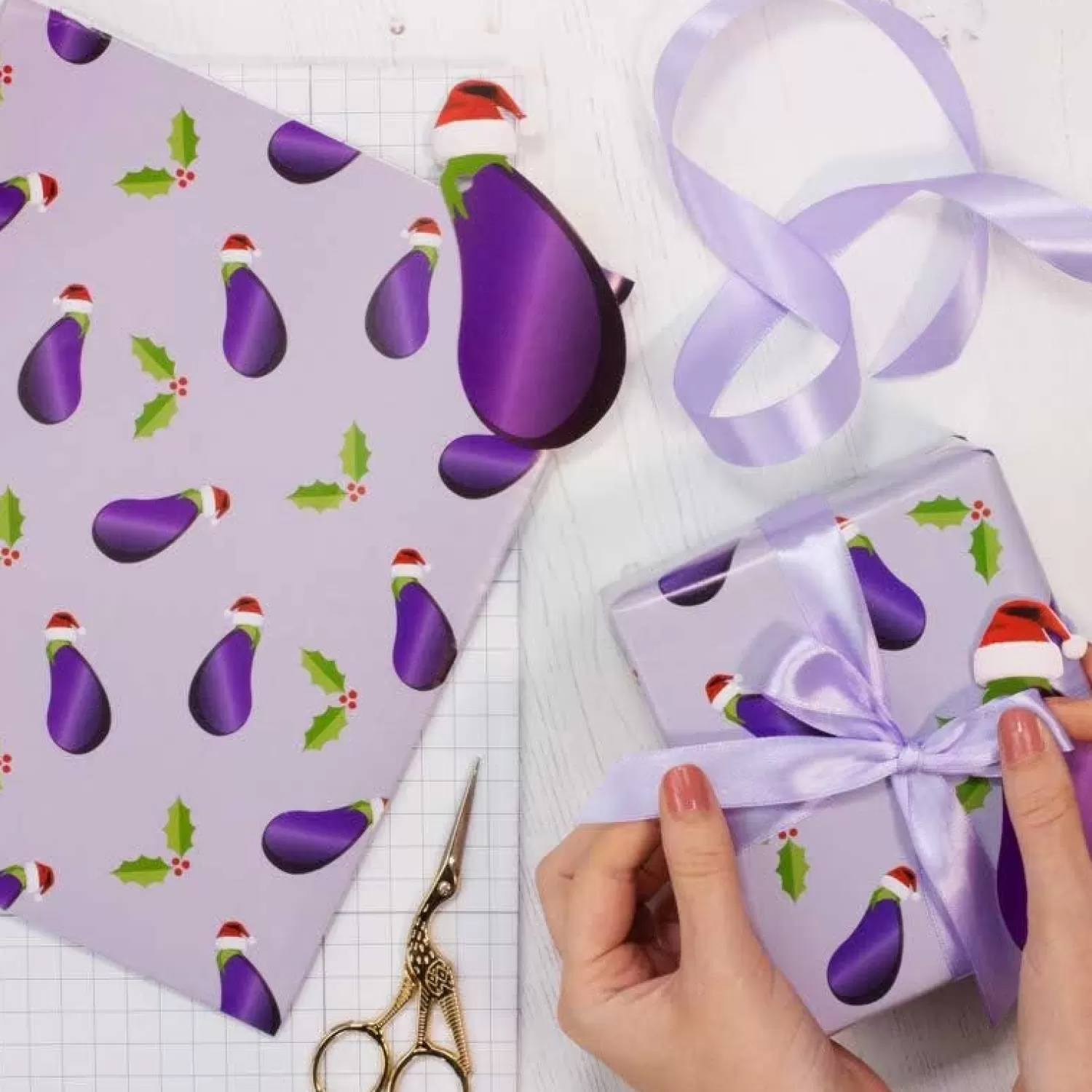 Aubergine Christmas Gift Wrap Kit<Party Delights Best Sale