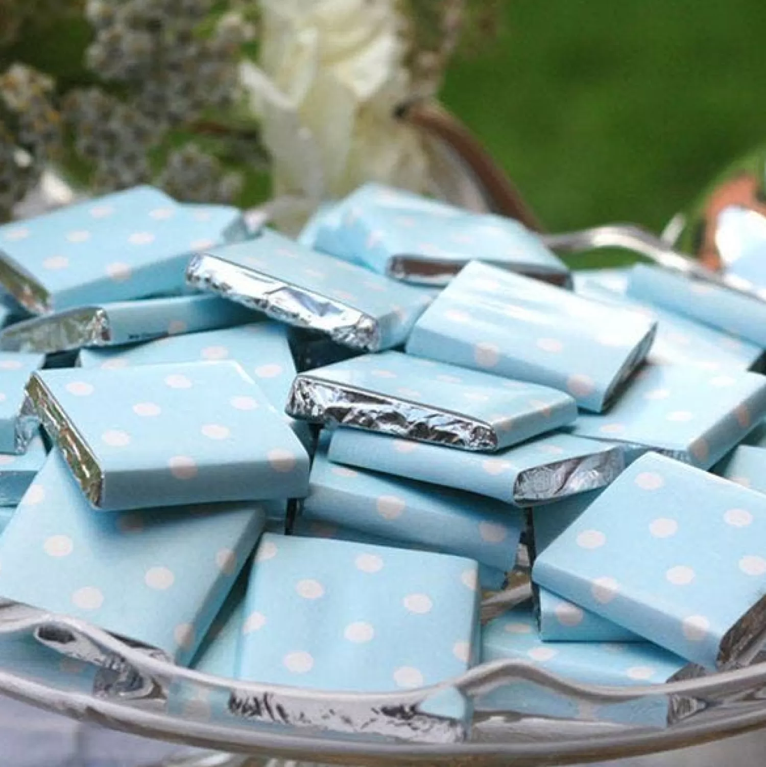 Cheap Party Delights Baby Blue Polka Dot Chocolate Neapolitans X20