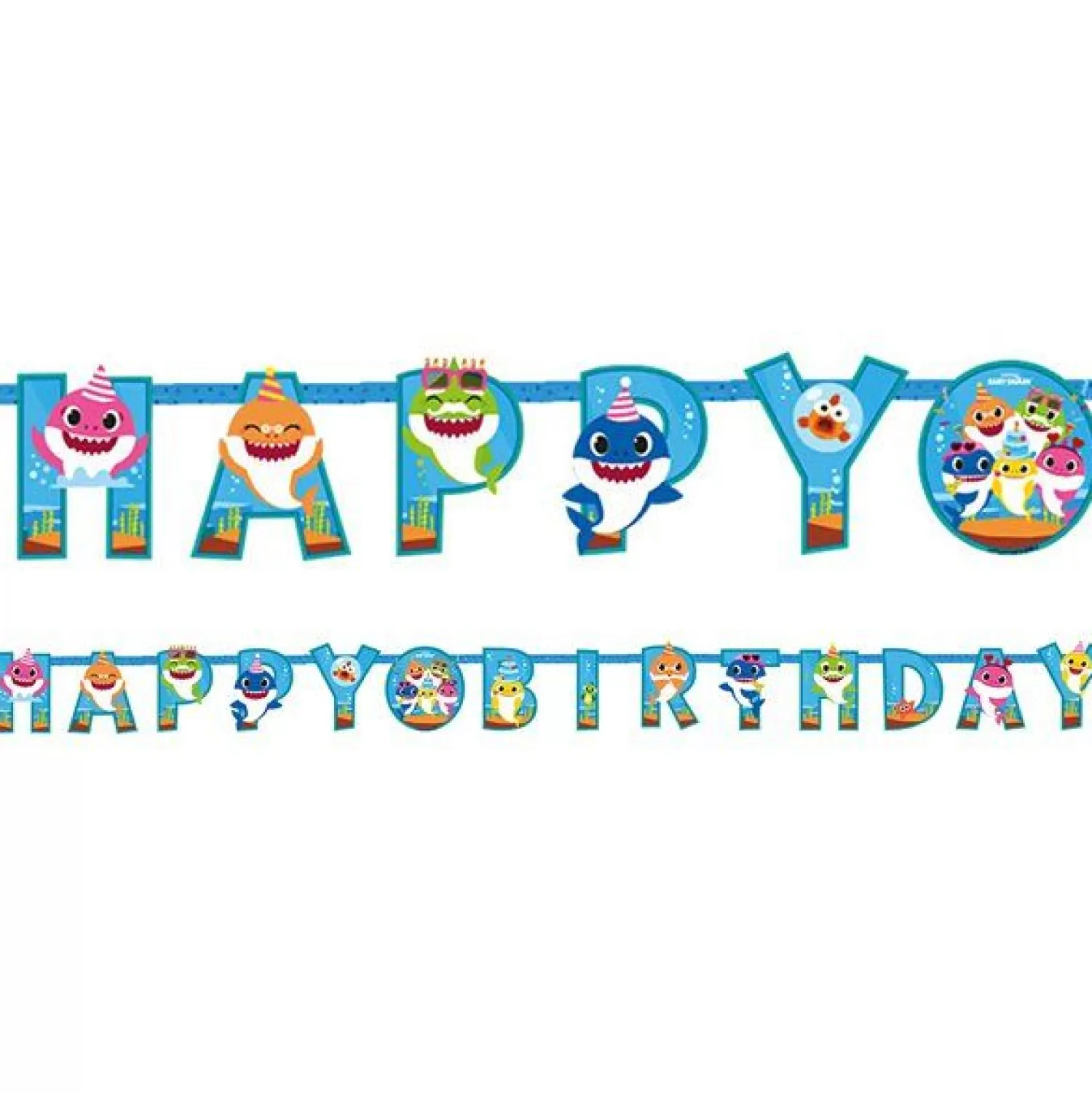 Clearance Party Delights Baby Shark 'Happy Birthday' Paper Banner - 3.2M