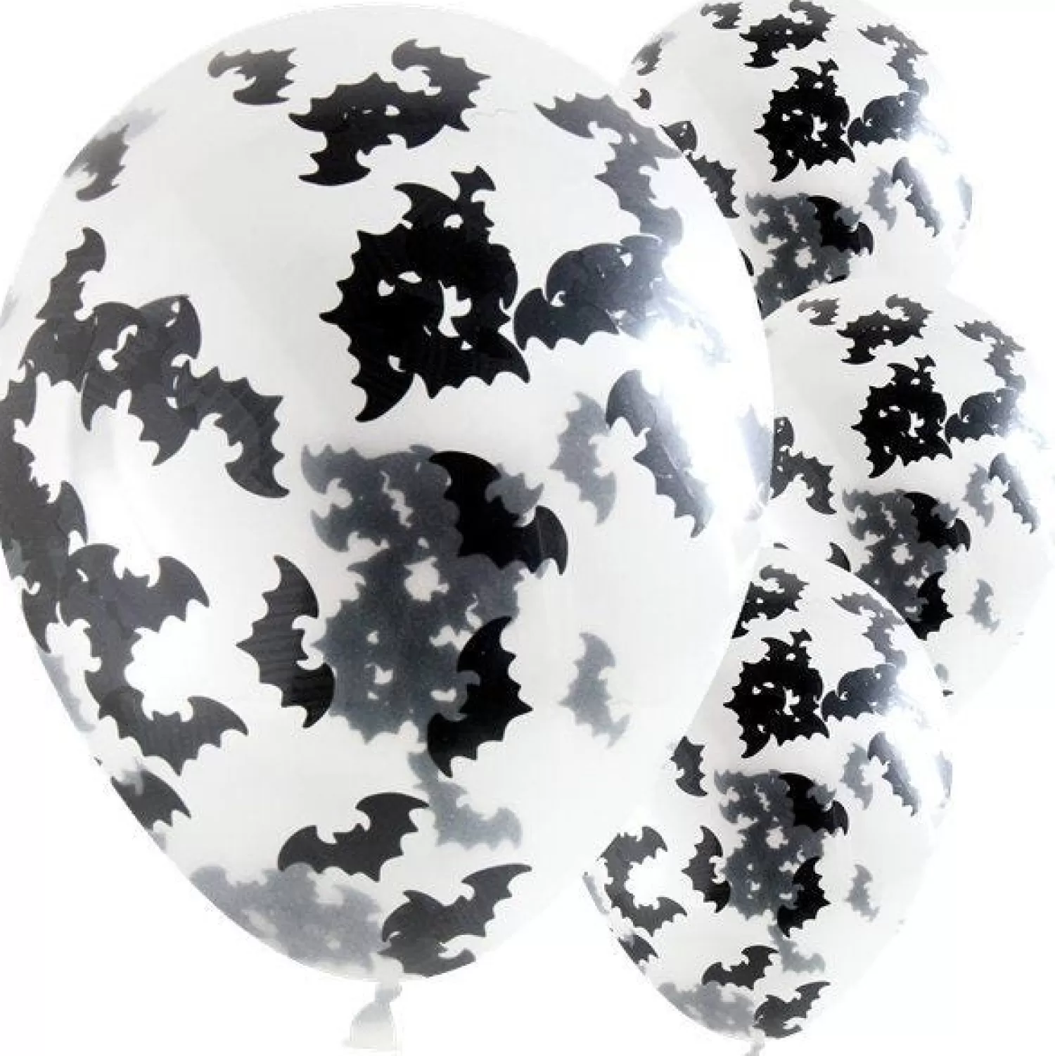 Bat Confetti Balloons - 12" Latex (4Pk)<Party Delights Online