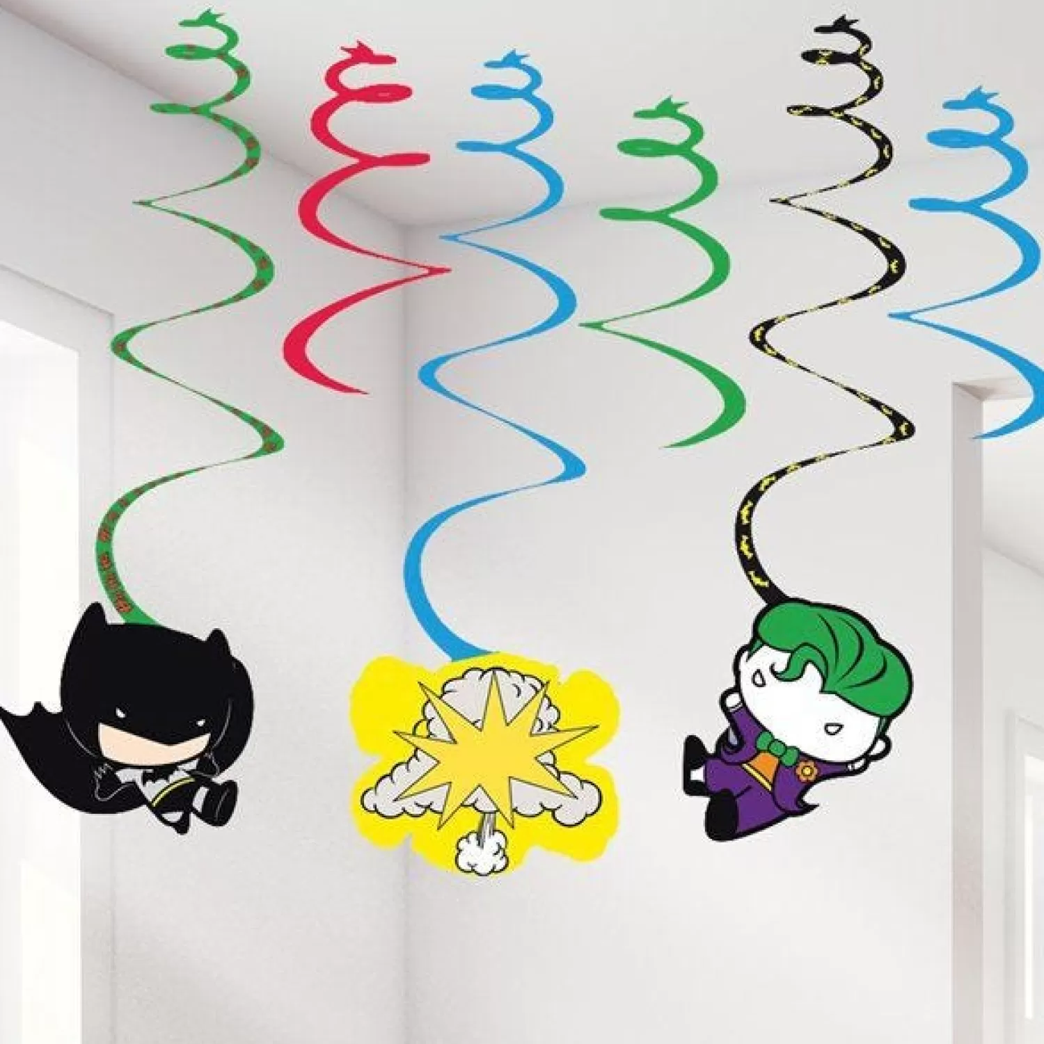 Hot Party Delights Batman & Joker Swirl Decorations (6Pk)