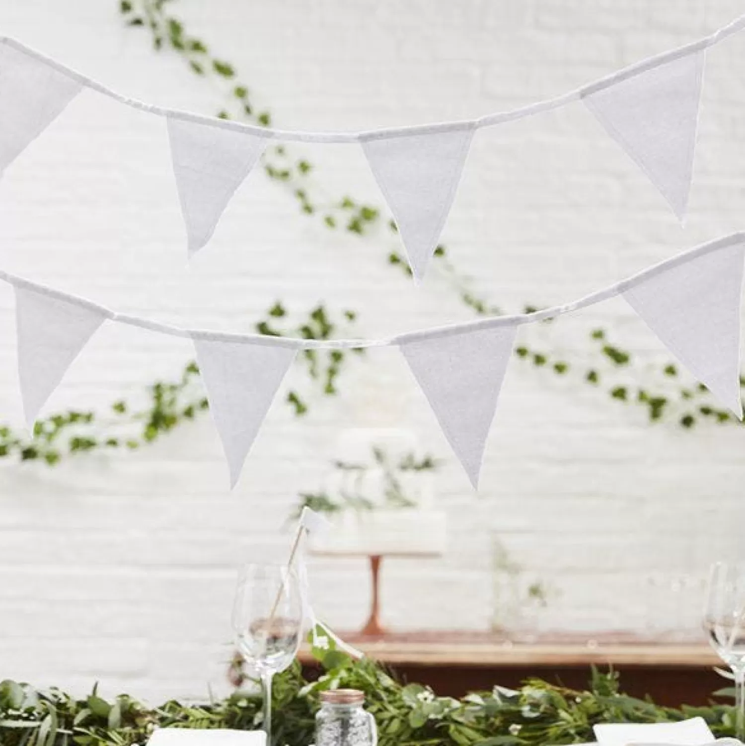 Best Party Delights Beautiful Botanics White Fabric Bunting - 5M