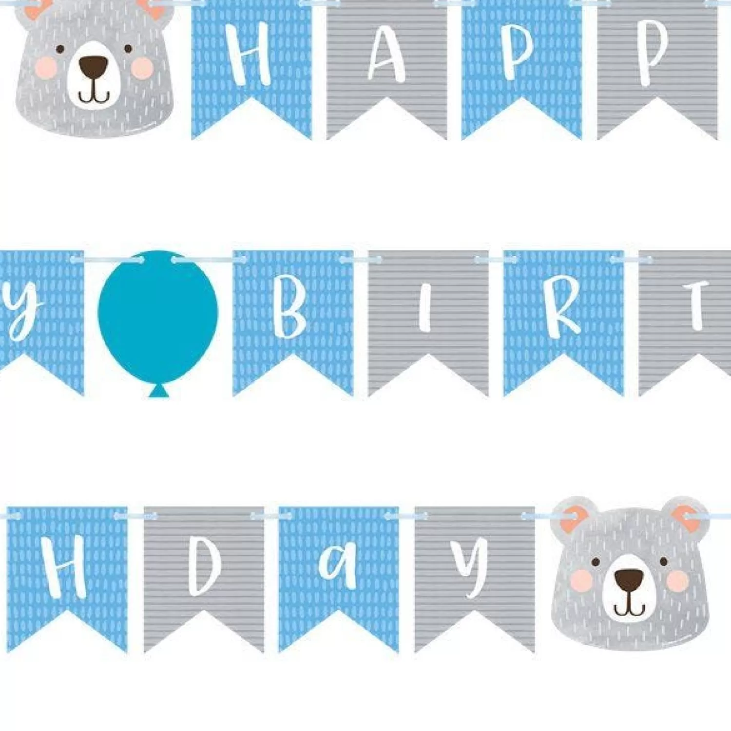 Shop Party Delights Birthday Bear Ribbon Banner With 1St Birthday Stickers - 1.9M