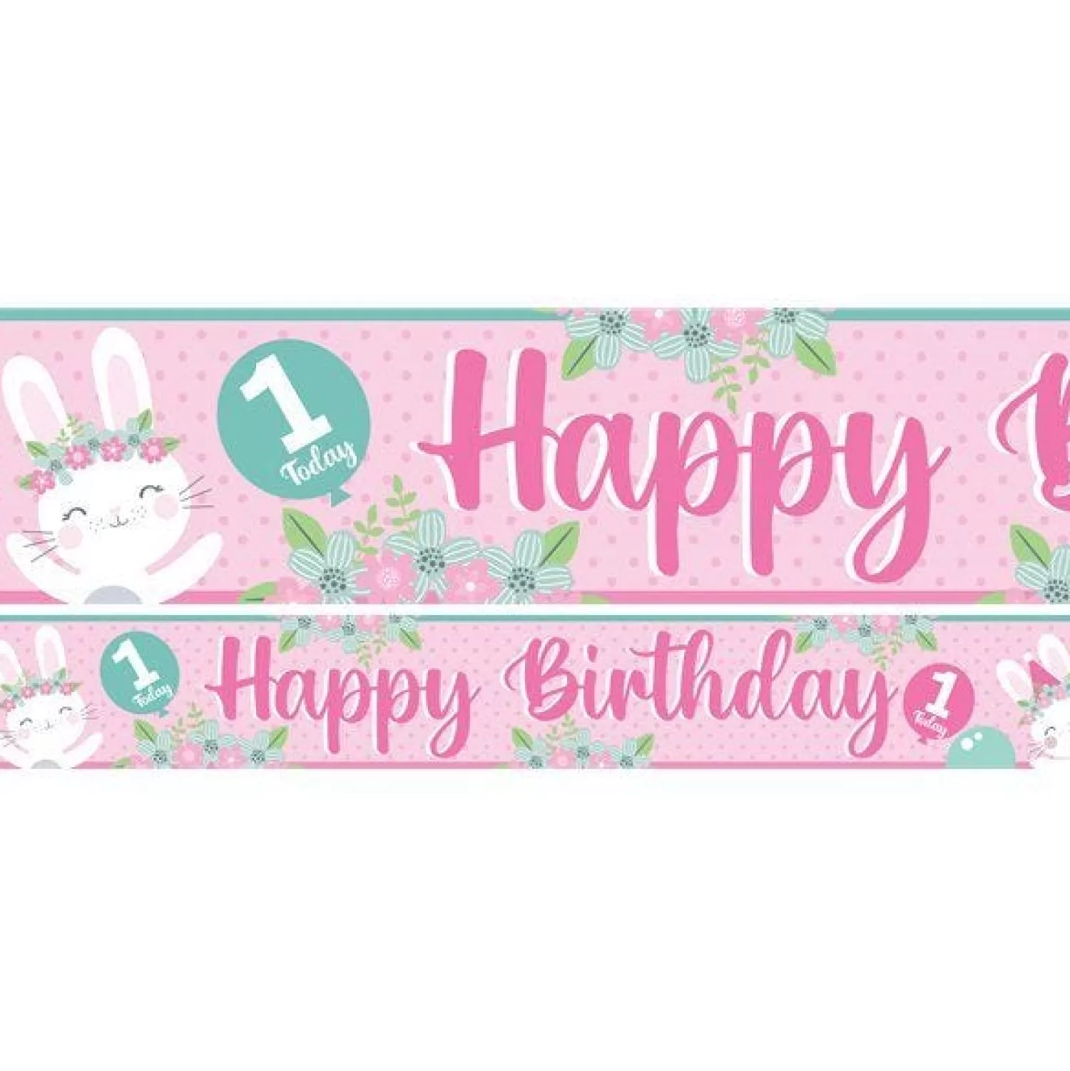 Online Party Delights Birthday Bunny Paper Banners - 1M (3Pk)