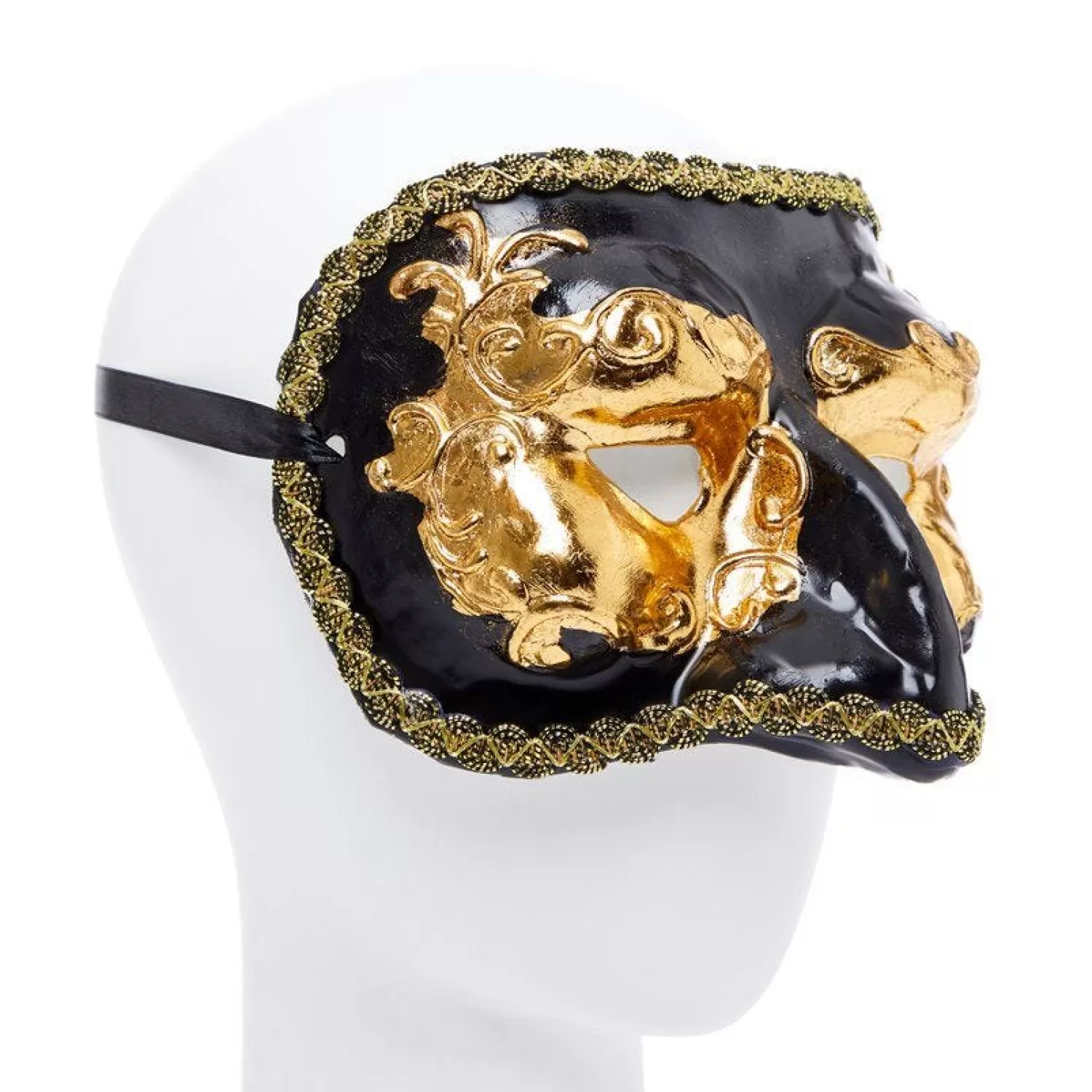 Clearance Party Delights Black & Gold Masquerade Mask