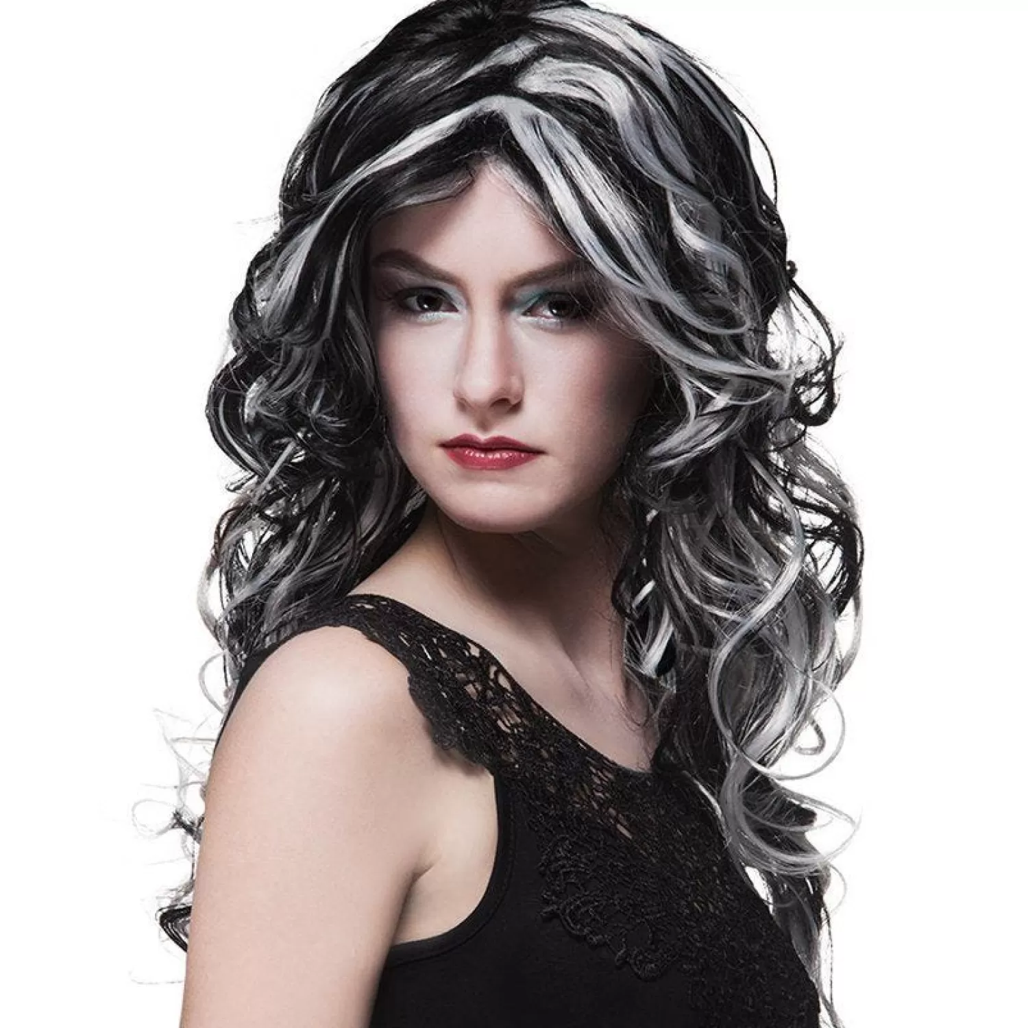 Shop Party Delights Black & Grey Gothic Wig