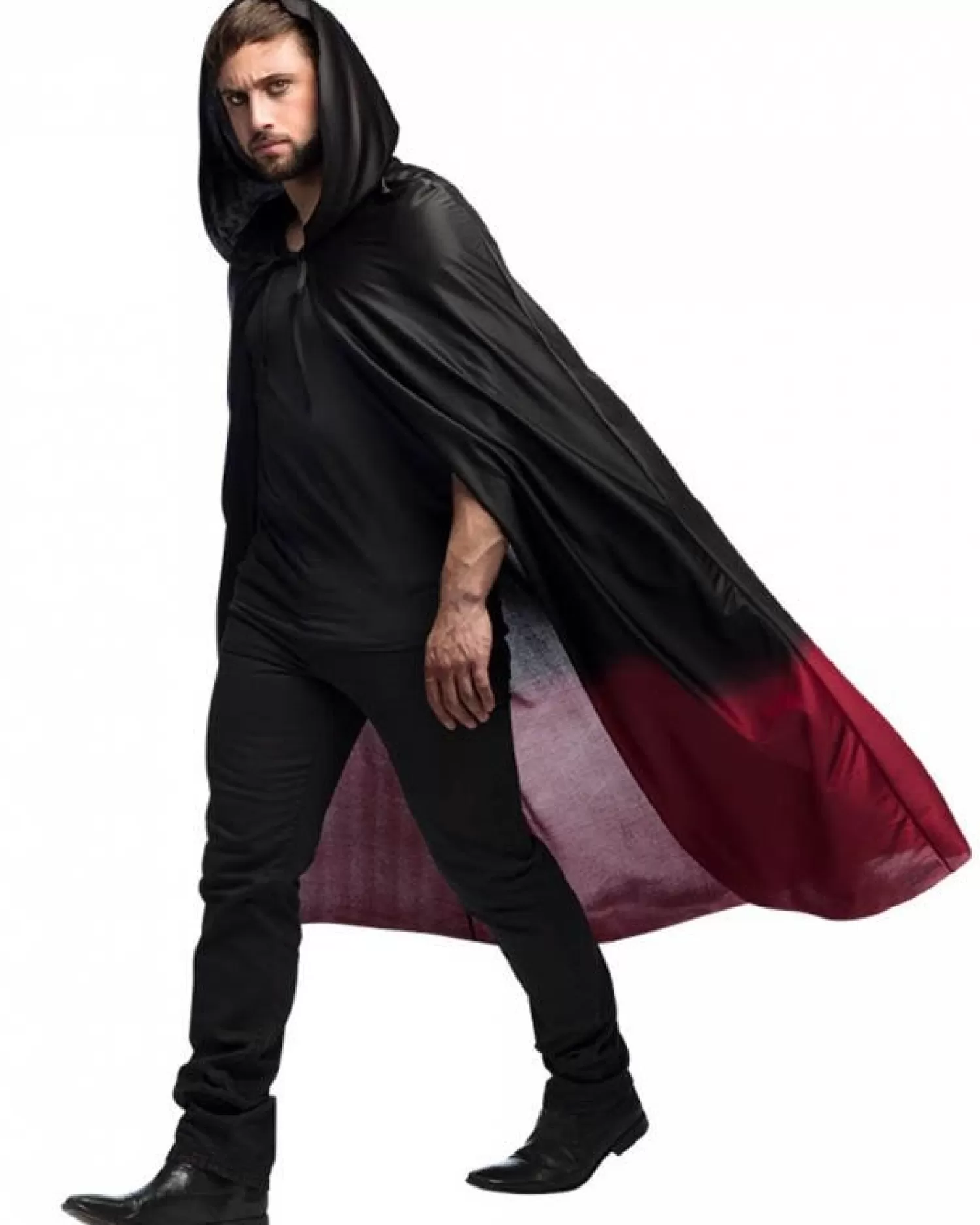 Black & Red Cape - 170Cm<Party Delights Sale