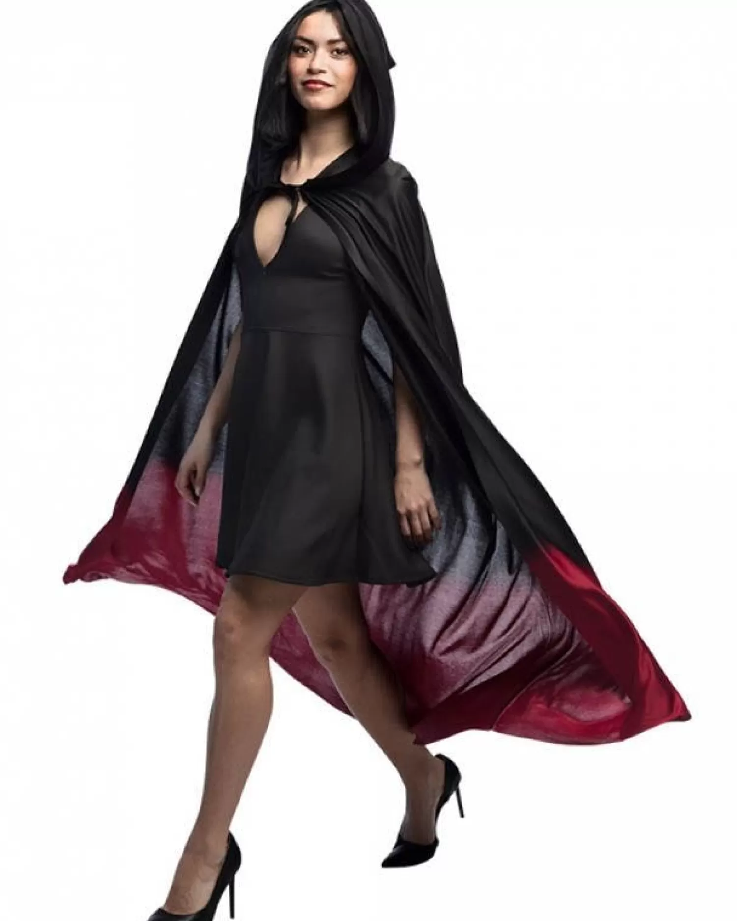 Black & Red Cape - 170Cm<Party Delights Sale