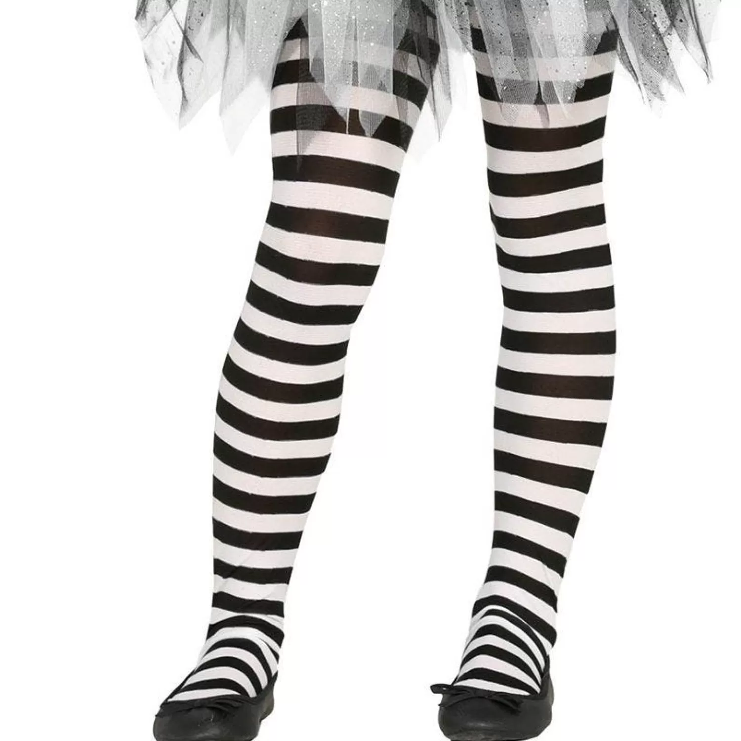 Black & White Striped Tights - Child One Size<Party Delights Best