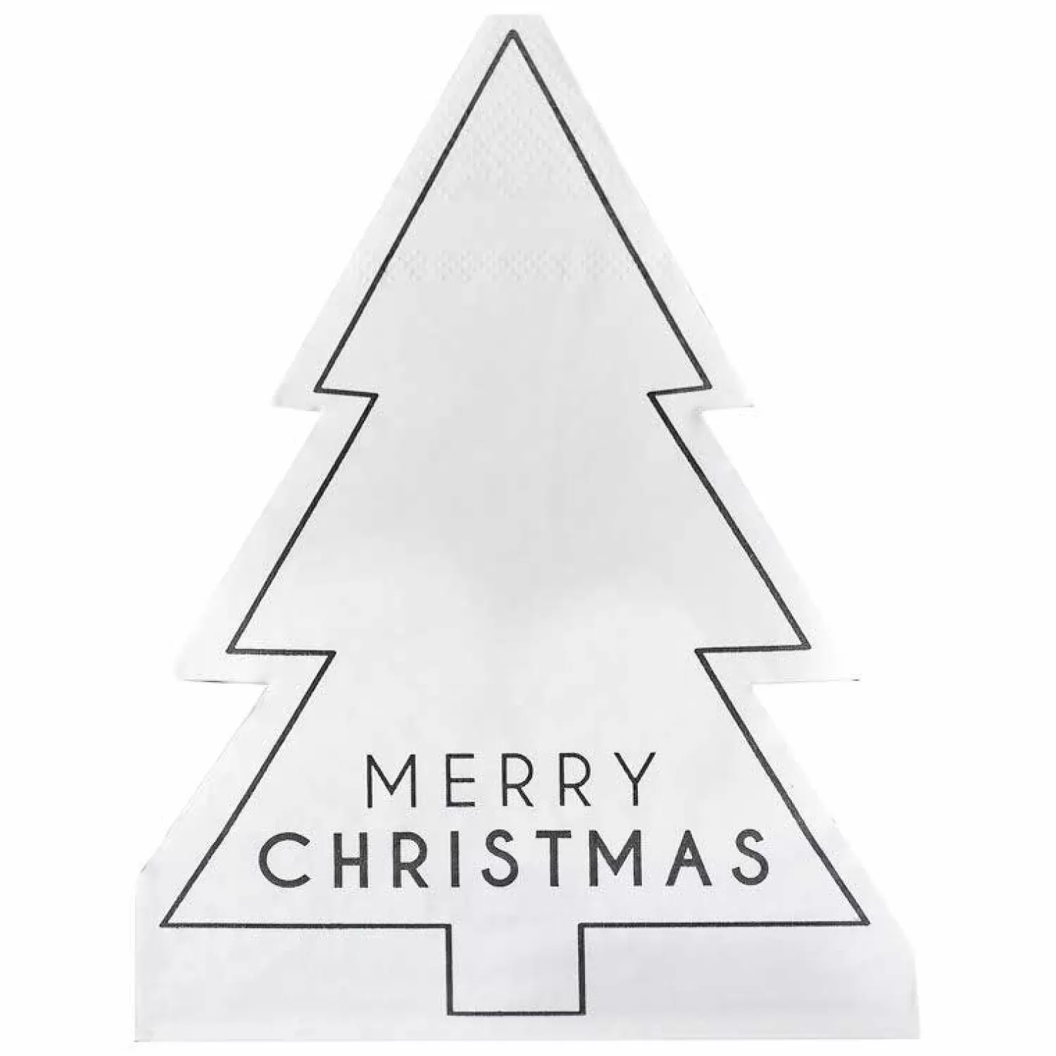 Black And White Merry Christmas Paper Napkins (16Pk)<Party Delights Discount