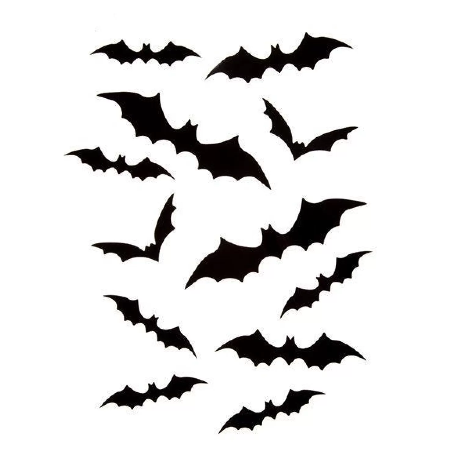 Black Bat Wall Cutouts 3D (12Pk)<Party Delights Hot