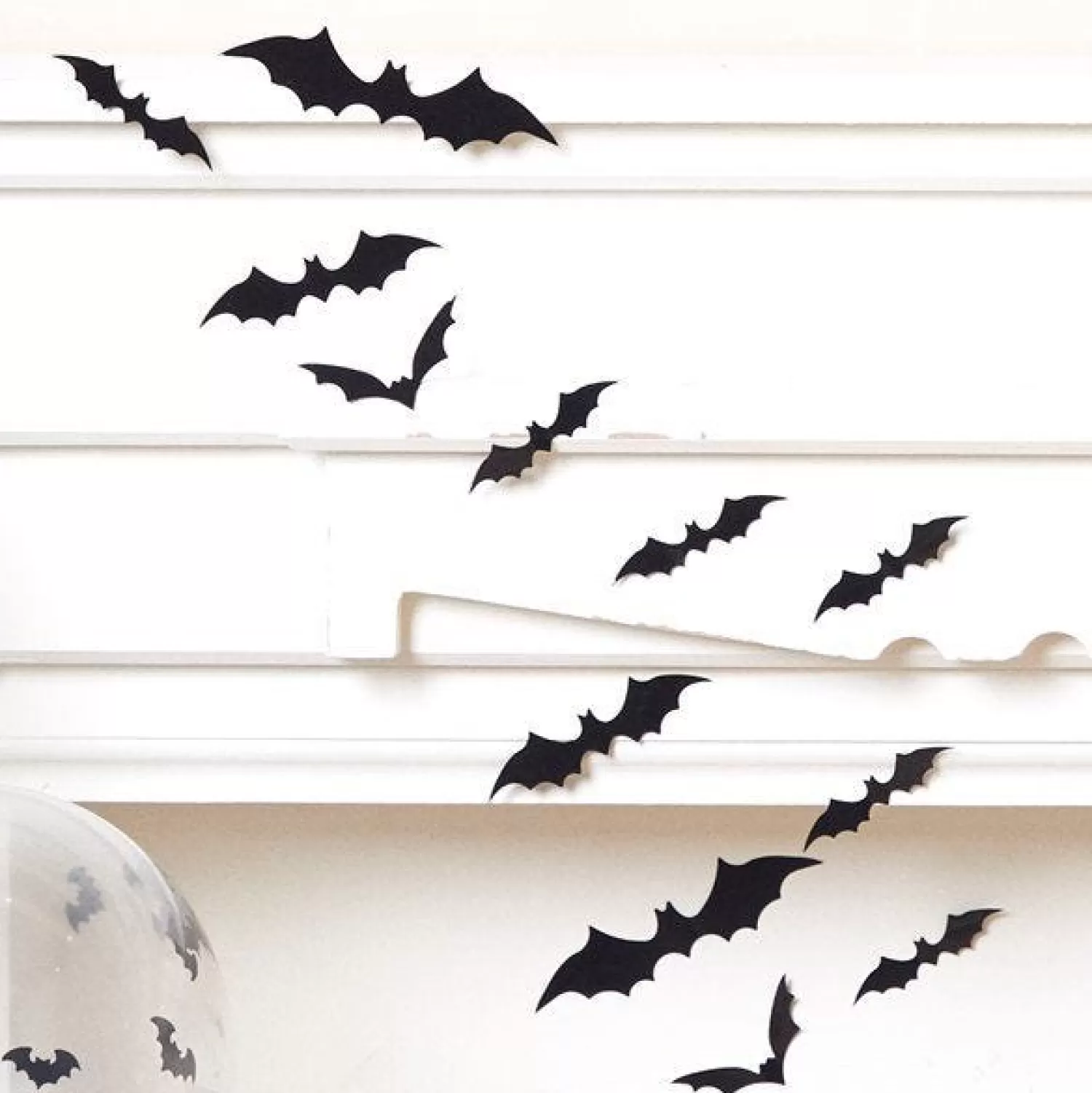 Black Bat Wall Cutouts 3D (12Pk)<Party Delights Hot