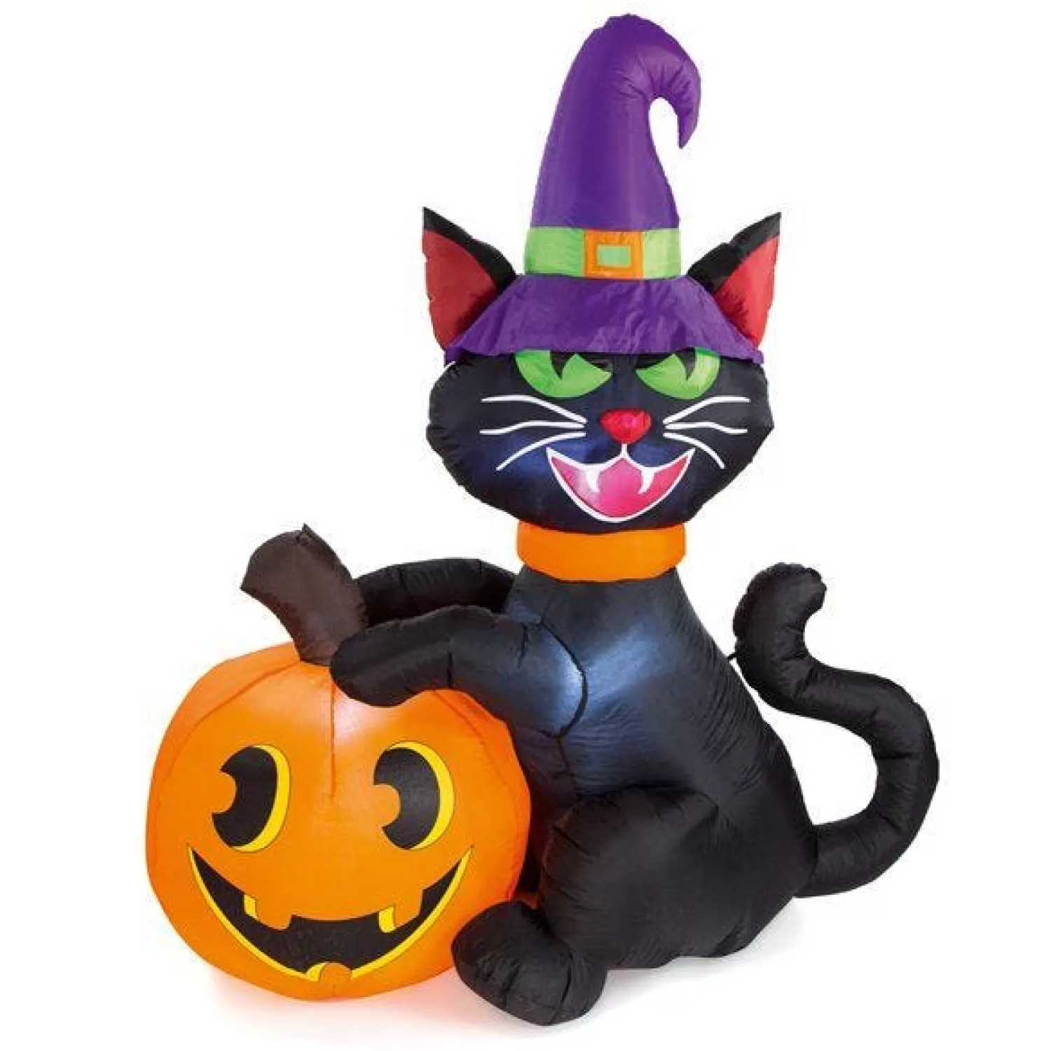 Black Cat & Pumpkin Inflatable - 1.8M<Party Delights Store