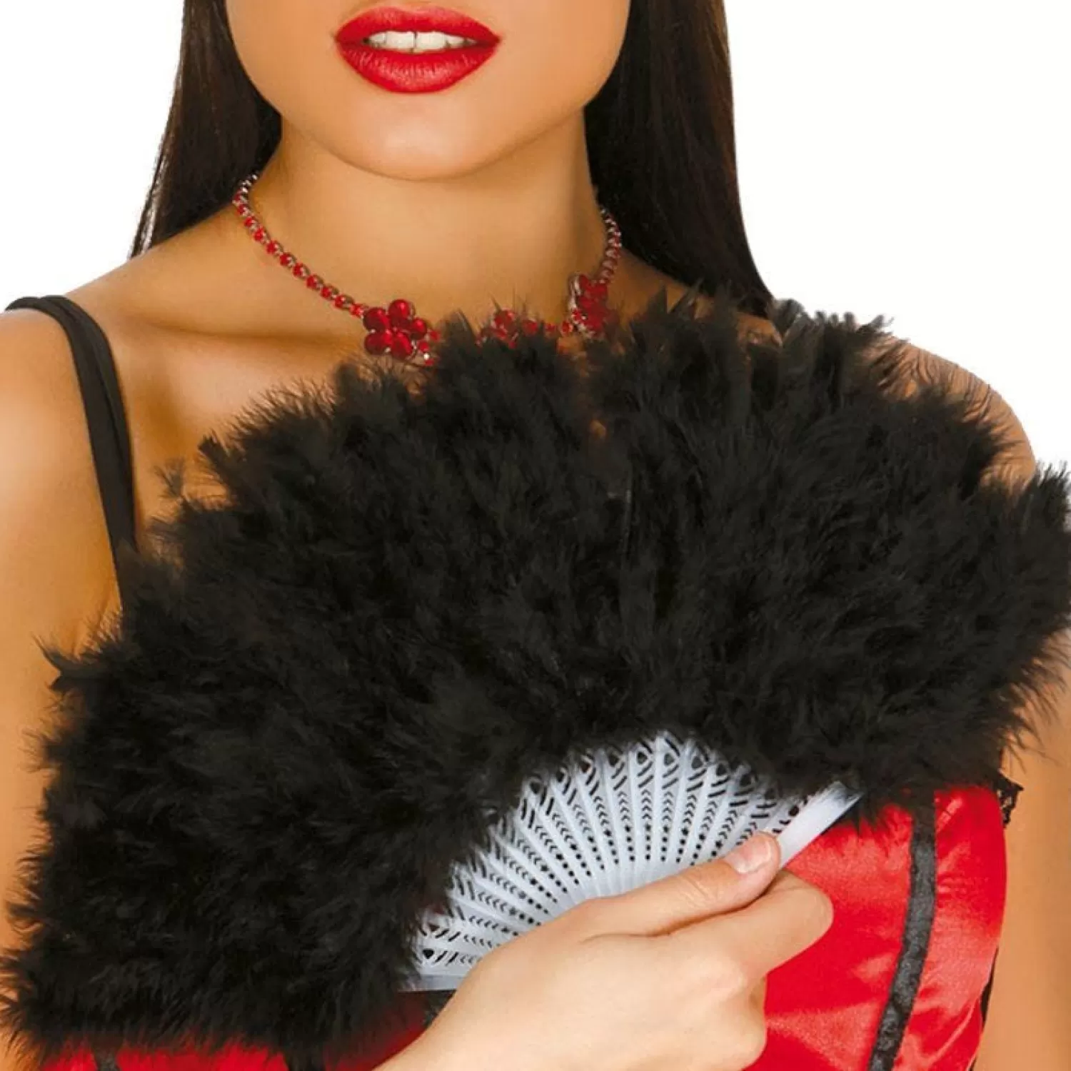 Hot Party Delights Black Feather Fan