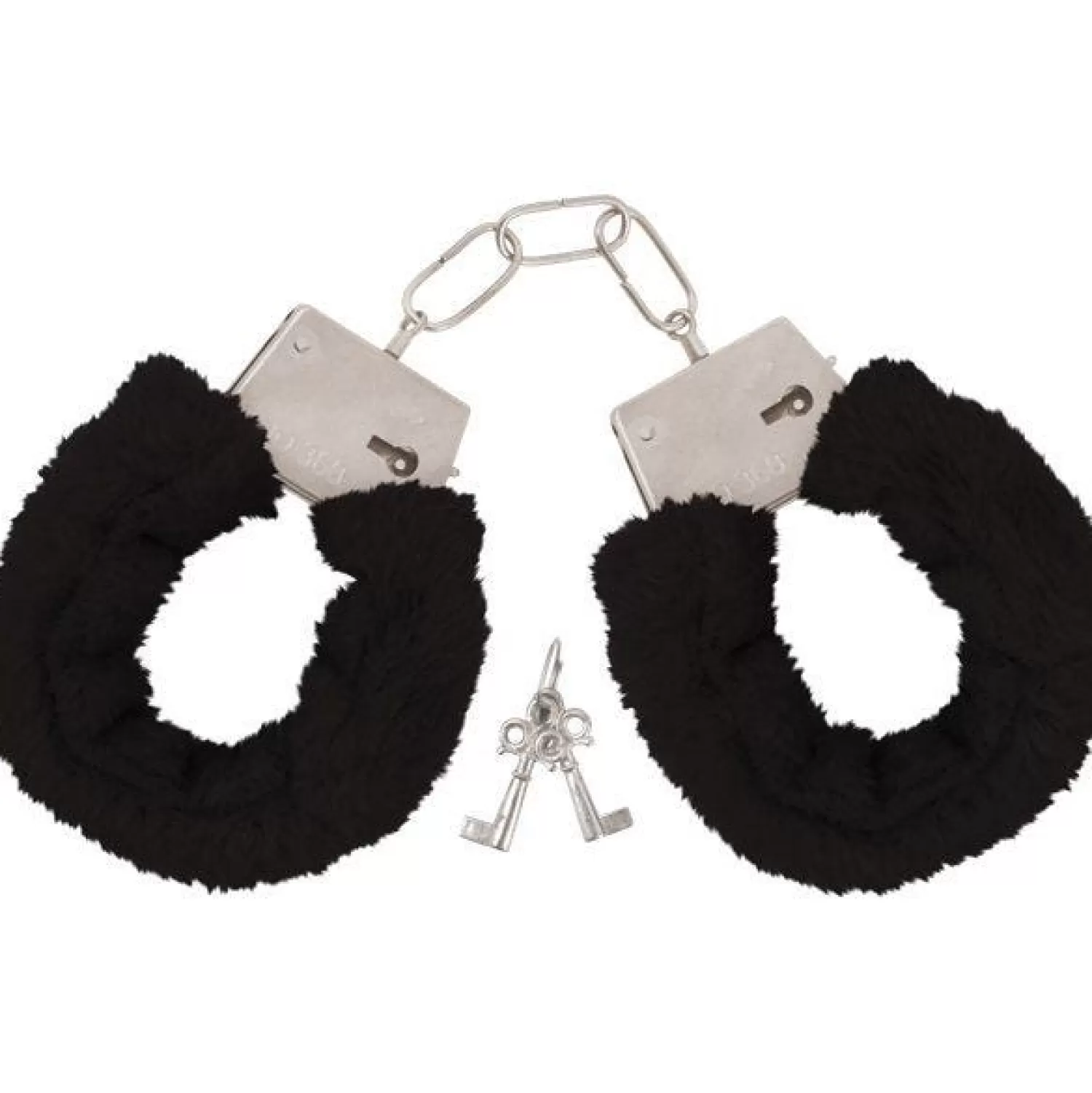 Cheap Party Delights Black Furry Handcuffs