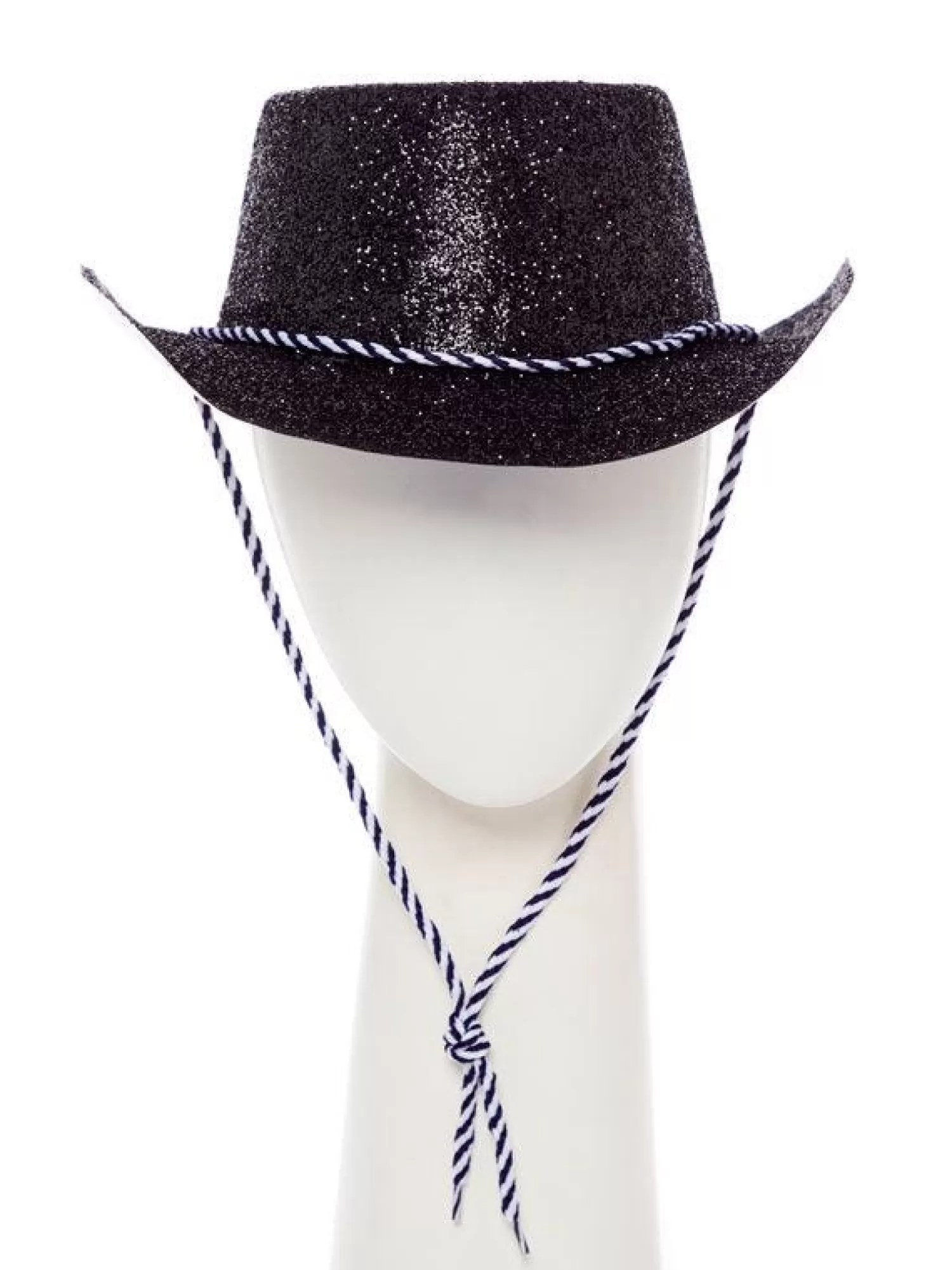 Cheap Party Delights Black Glitter Cowboy Hat