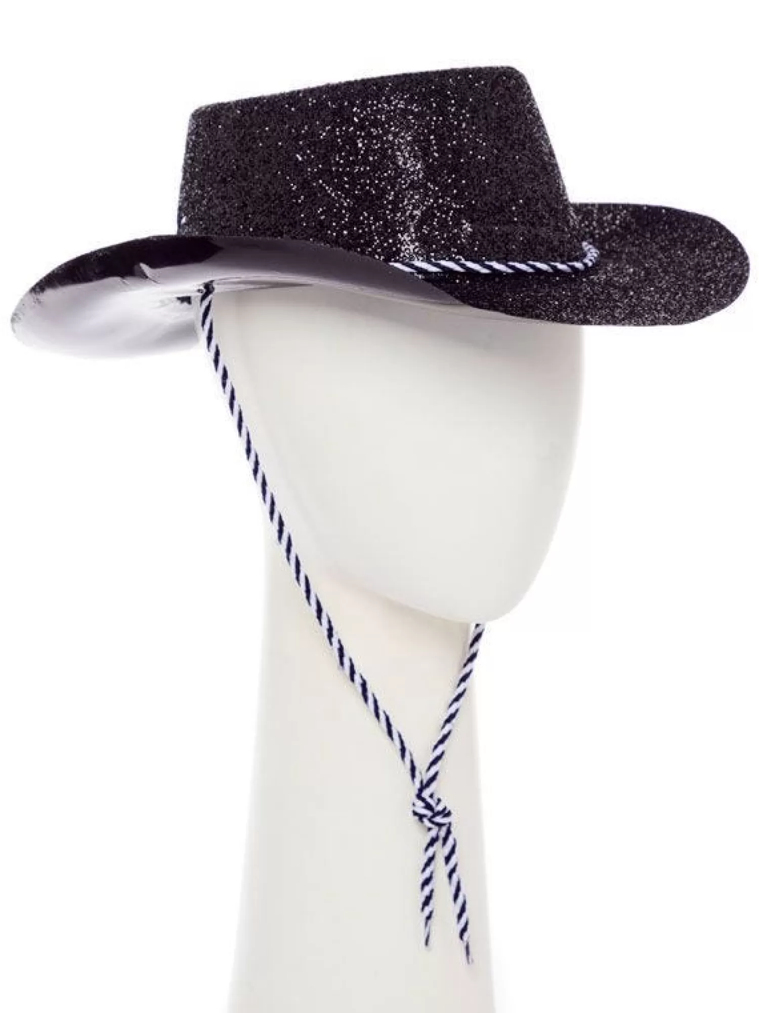 Cheap Party Delights Black Glitter Cowboy Hat